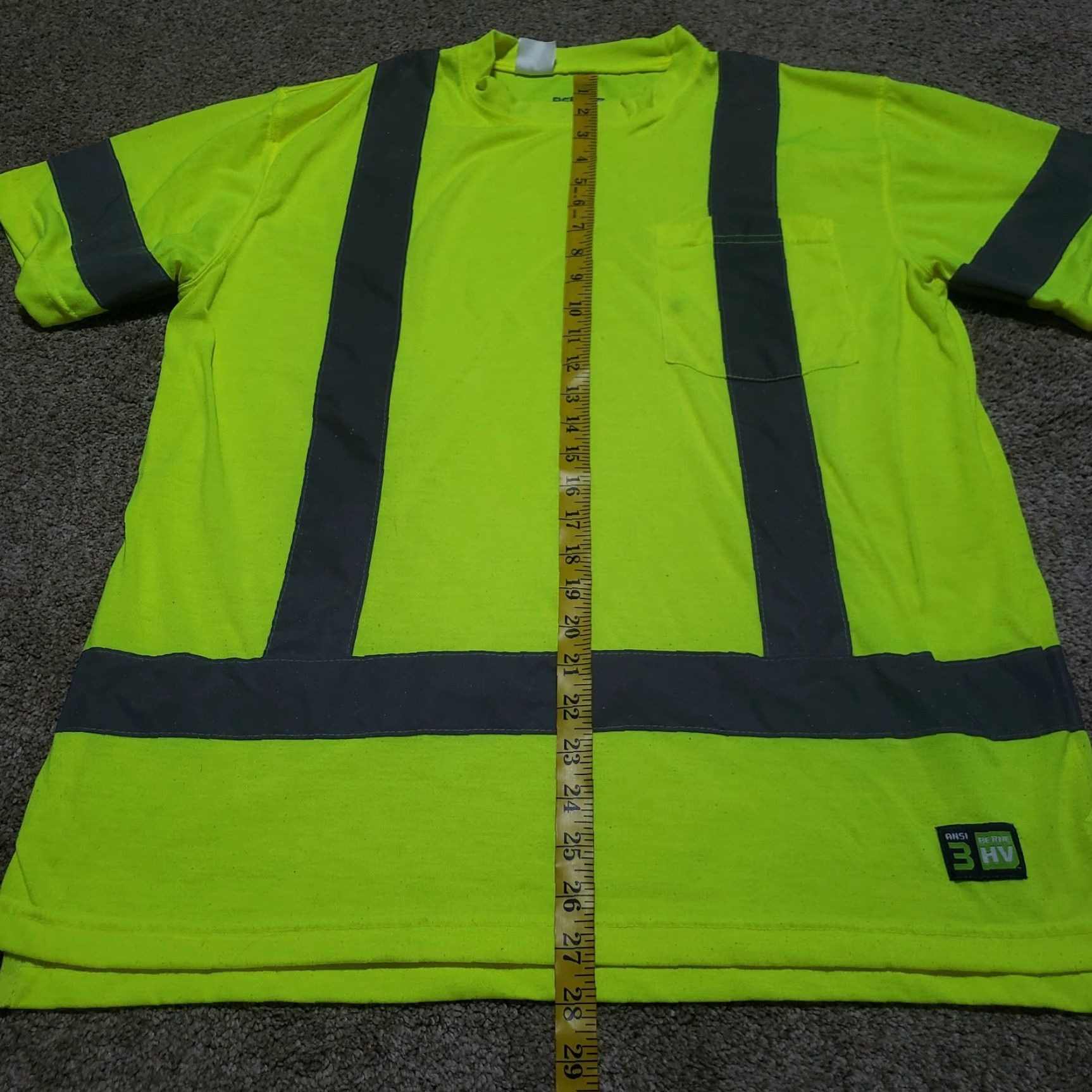 Vintage Berne HV Reflective ANSI 3 Neon Vest Striped Short Sleeve Adult Men's L Large Shirt Vest ANSI Reflective Neon Yellow Berne HV 3-Stripe Adult Men L Size US 33 - 5 Thumbnail