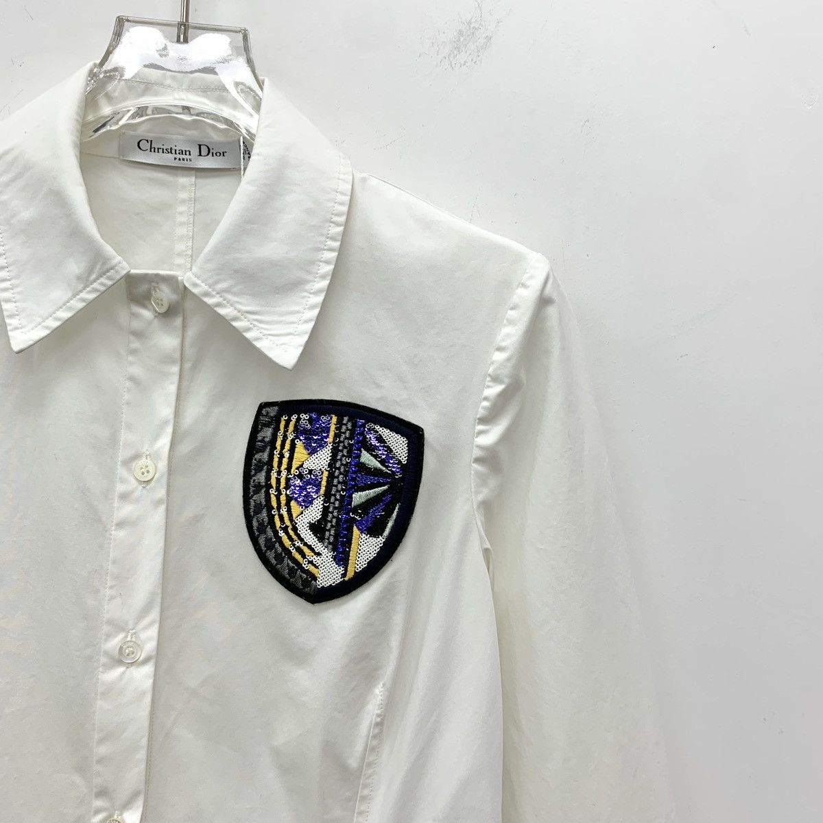 Dior Dior Logo Sequin Embroidered Lapel Long Sleeve Dress K26WX Size XXS / US 00 / IT 34 - 3 Thumbnail