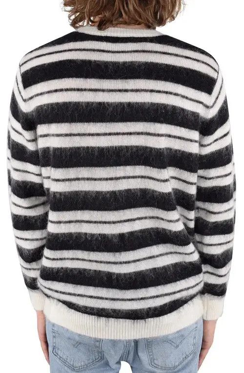 Vintage Striped Mohair Knit Sweater Black/White Size US XL / EU 56 / 4 - 3 Thumbnail