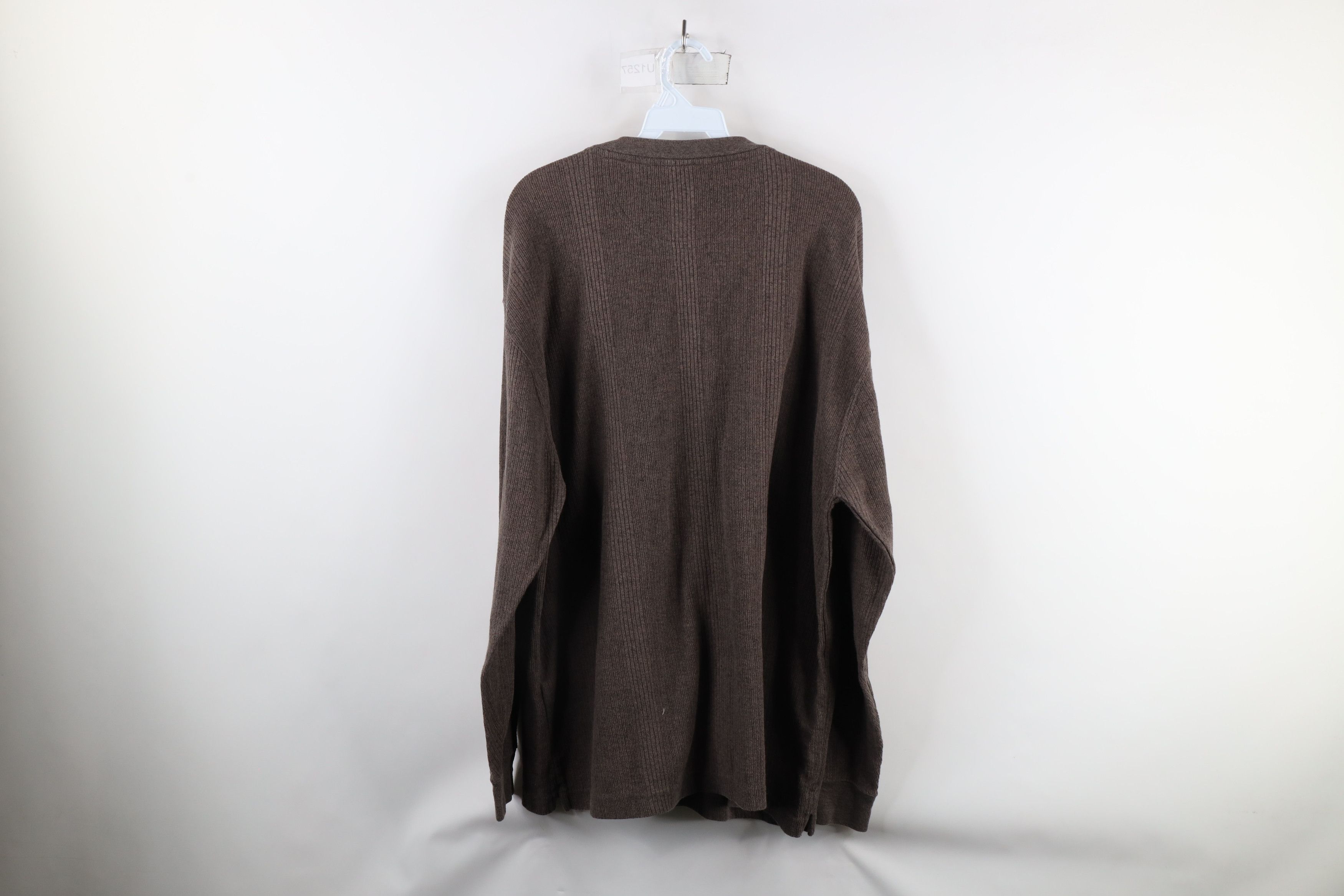 Vintage Vintage 90s Streetwear Knit Long Sleeve Henley T-Shirt Brown Size US XL / EU 56 / 4 - 6 Thumbnail