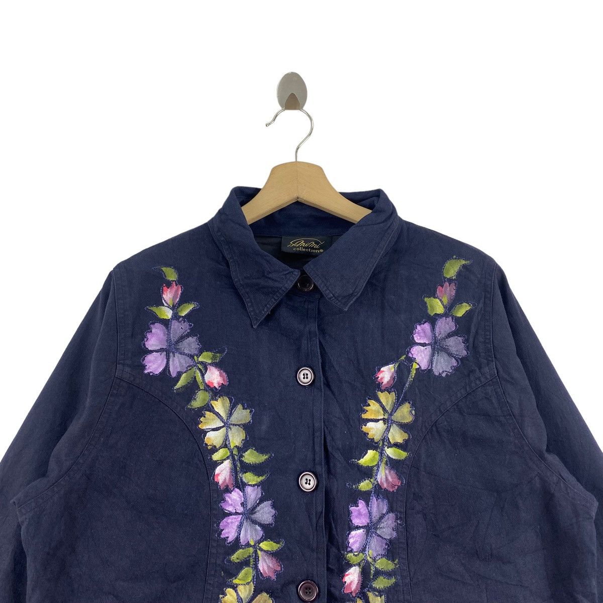 Other MÍMÍ COLLECTION Floral Edges Print Oversize Navy Parka Size M / US 6-8 / IT 42-44 - 2 Thumbnail