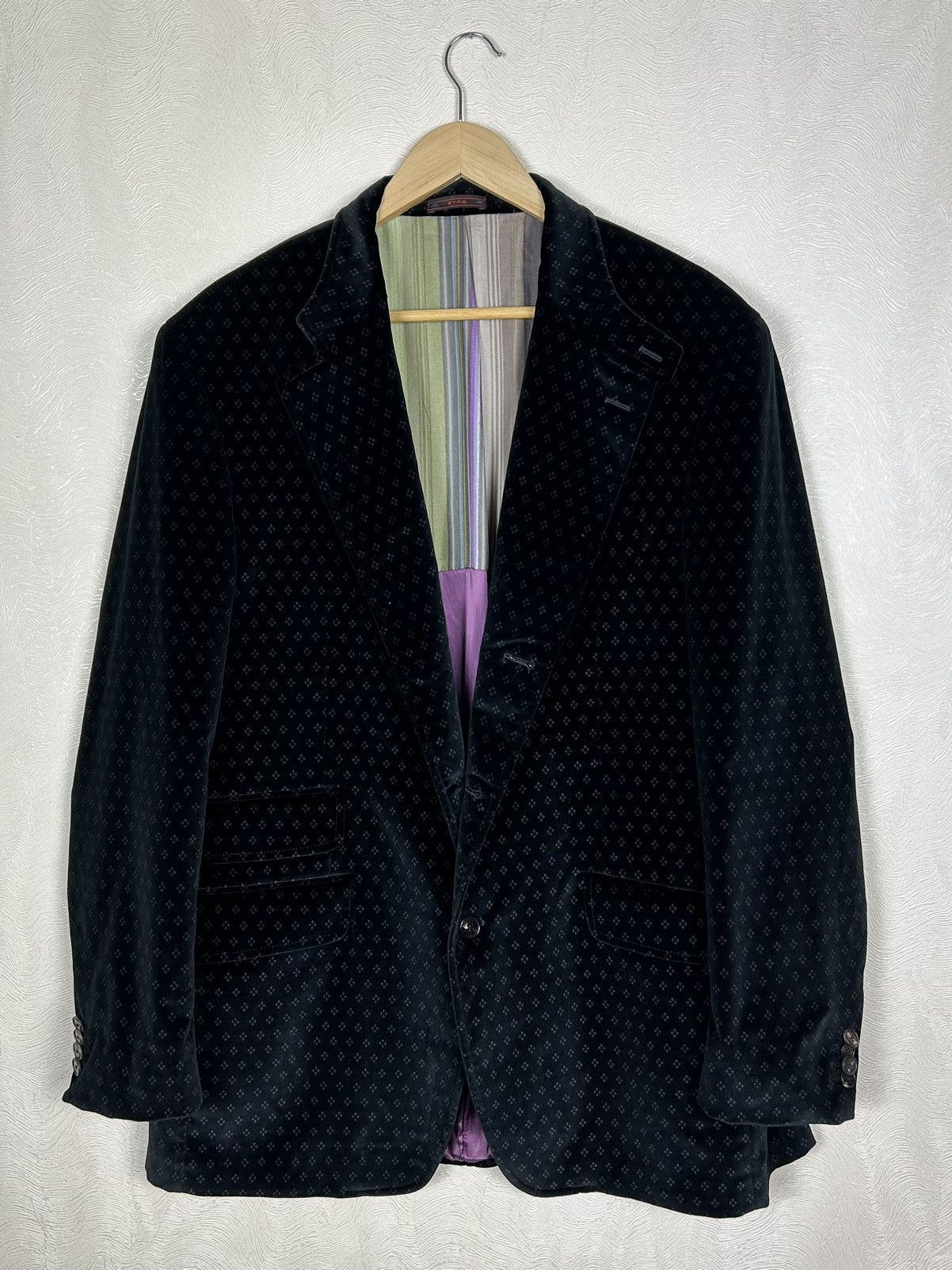 Designer × Etro ETRO Briseide Velour Abstract Pattern Velvet Blazer Luxury Size 40R - 1 Thumbnail