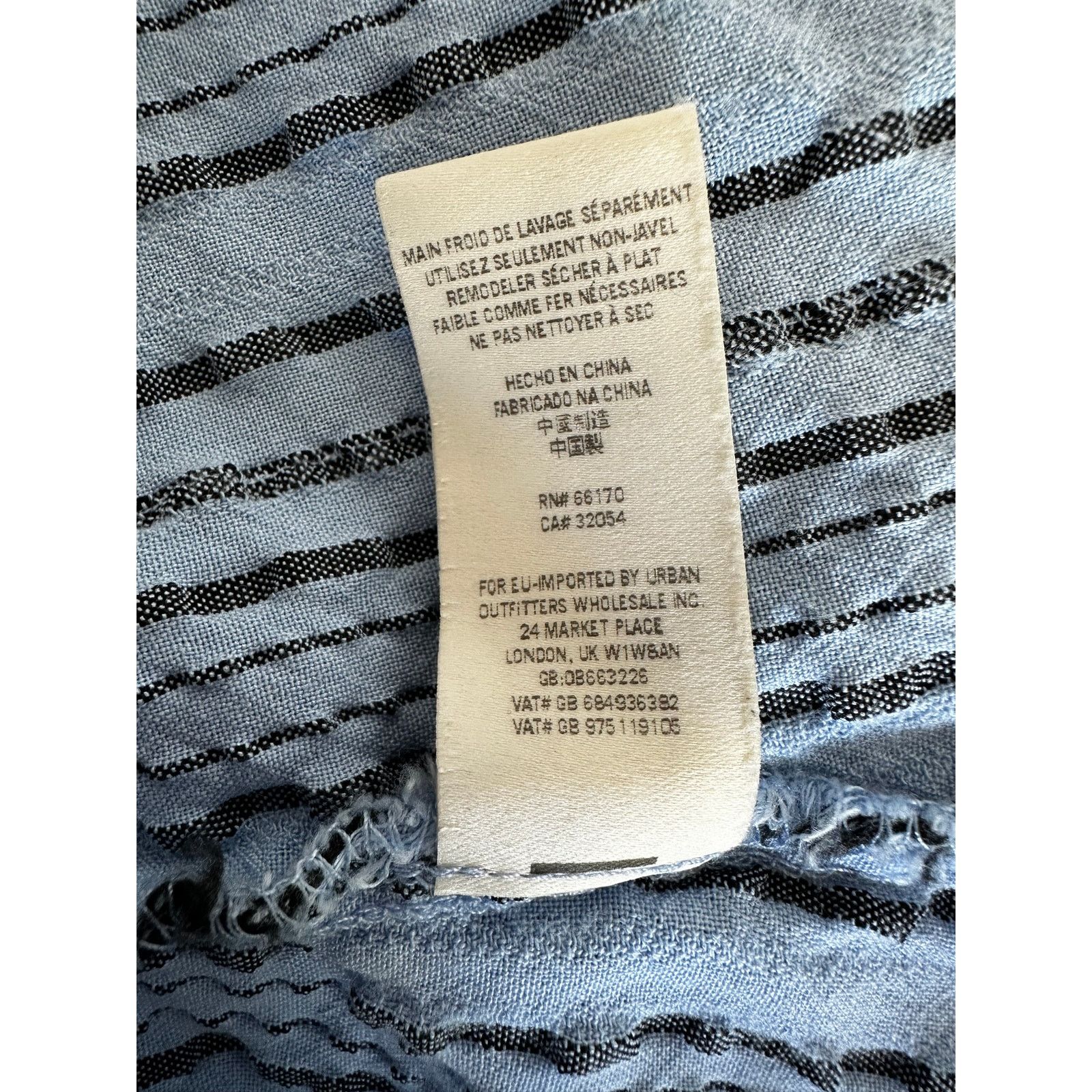 Free People Free People Blue and Gray Stripped Oversized Blouse Sz XS Size XS / US 0-2 / IT 36-38 - 9 Thumbnail