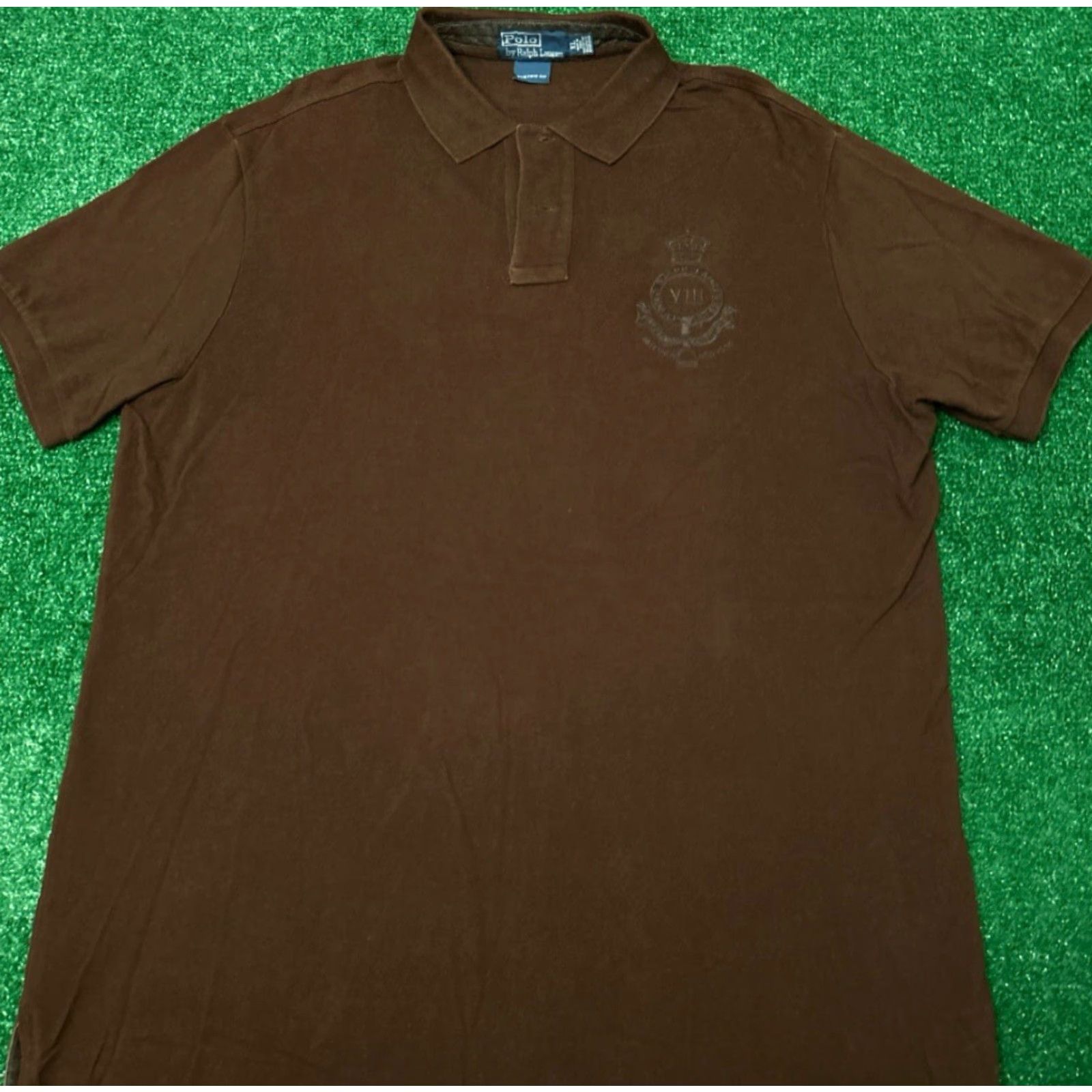 Polo Ralph Lauren VINTAGE Polo Ralph Lauren Bleecker Equestrian Crest Collared Polo Shirt XL Brown Mens Size US XL / EU 56 / 4 - 4 Thumbnail