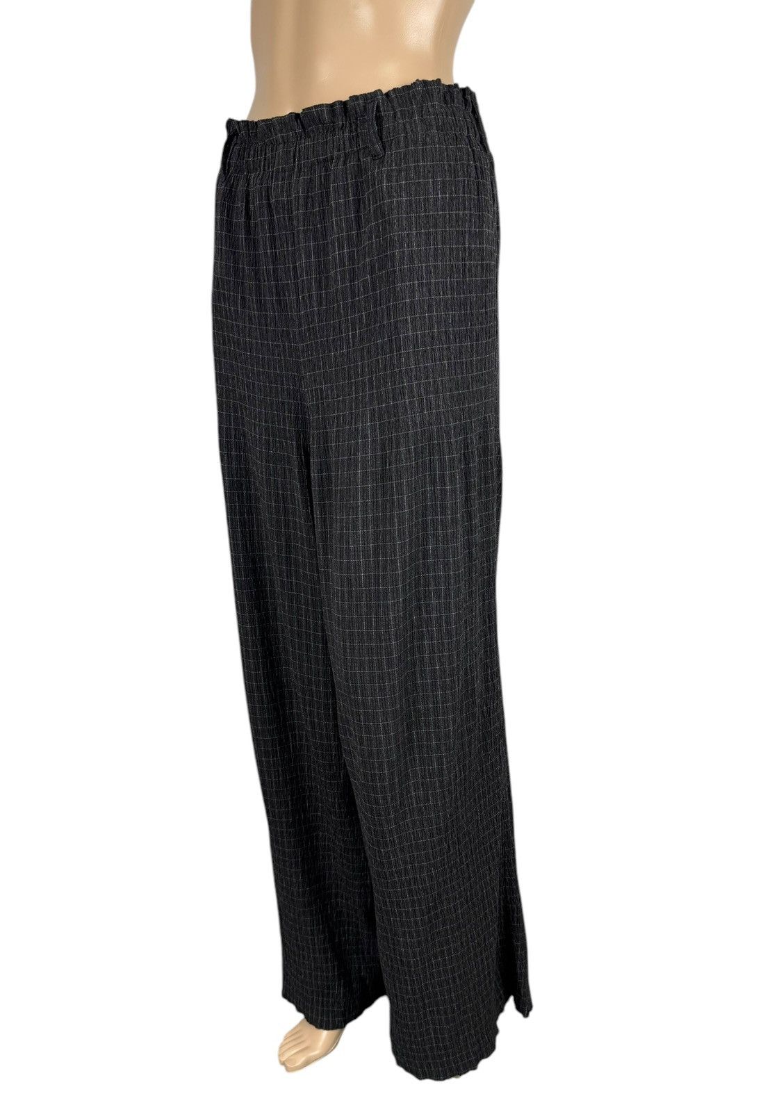 Designer Sara Sturgeon Plaid Wide Leg Pants Viscose size 4 Size 30" / US 8 / IT 44 - 1 Thumbnail
