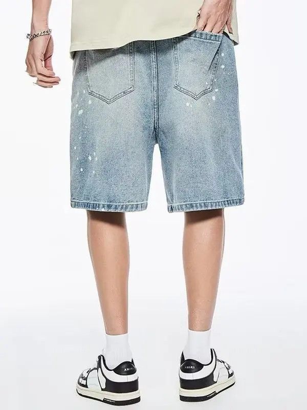 Japanese Brand Loose splashed ink ripped denim shorts Size US 32 / EU 48 - 3 Thumbnail