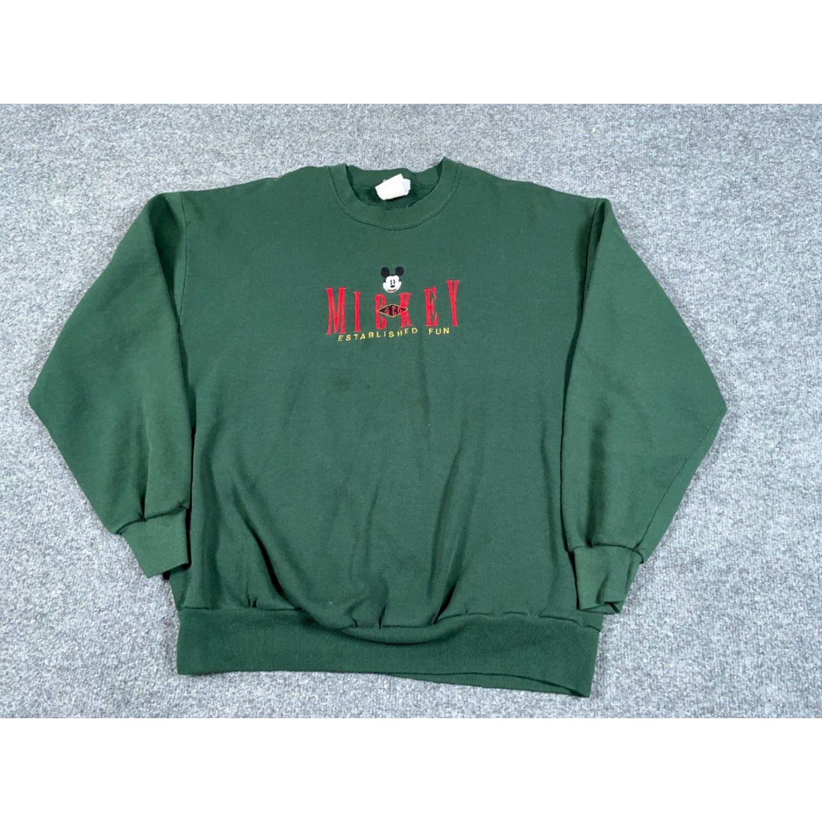 Mickey & Co. VINTAGE Mickey & Co Sweatshirt Adult XL Green Embroidered USA Made Disney Logo Crew Neck Pullover Sweatshirt Men Mens 90s Hipster Cartoon Decorative Size US XL / EU 56 / 4 - 2 Thumbnail