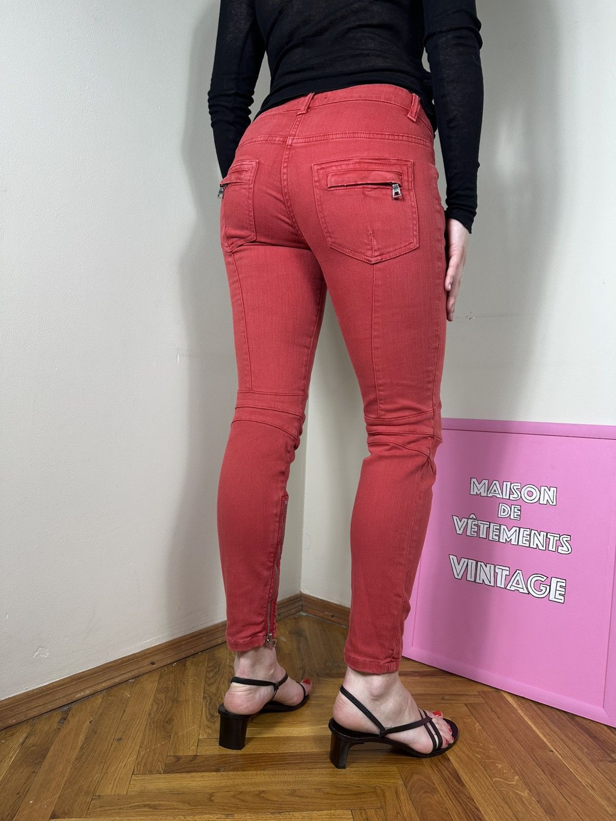 Balmain Balmain Paris Biker Jeans Pants Denim Low Rise Skinny Zipper Size 26" / US 2 / IT 38 - 3 Thumbnail