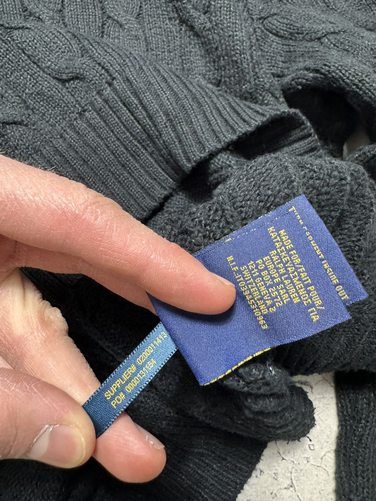 Polo Ralph Lauren Polo Ralph Lauren Black Knit Cable Sweater Size L Size US L / EU 52-54 / 3 - 7 Thumbnail