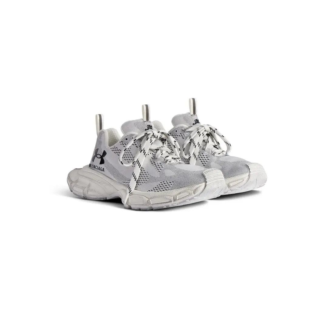 Balenciaga × Under Armour o1s1rm1125 Under Armour® 3XL Knit Sneakers in White/Black Size US 10 / IT 40 - 2 Thumbnail