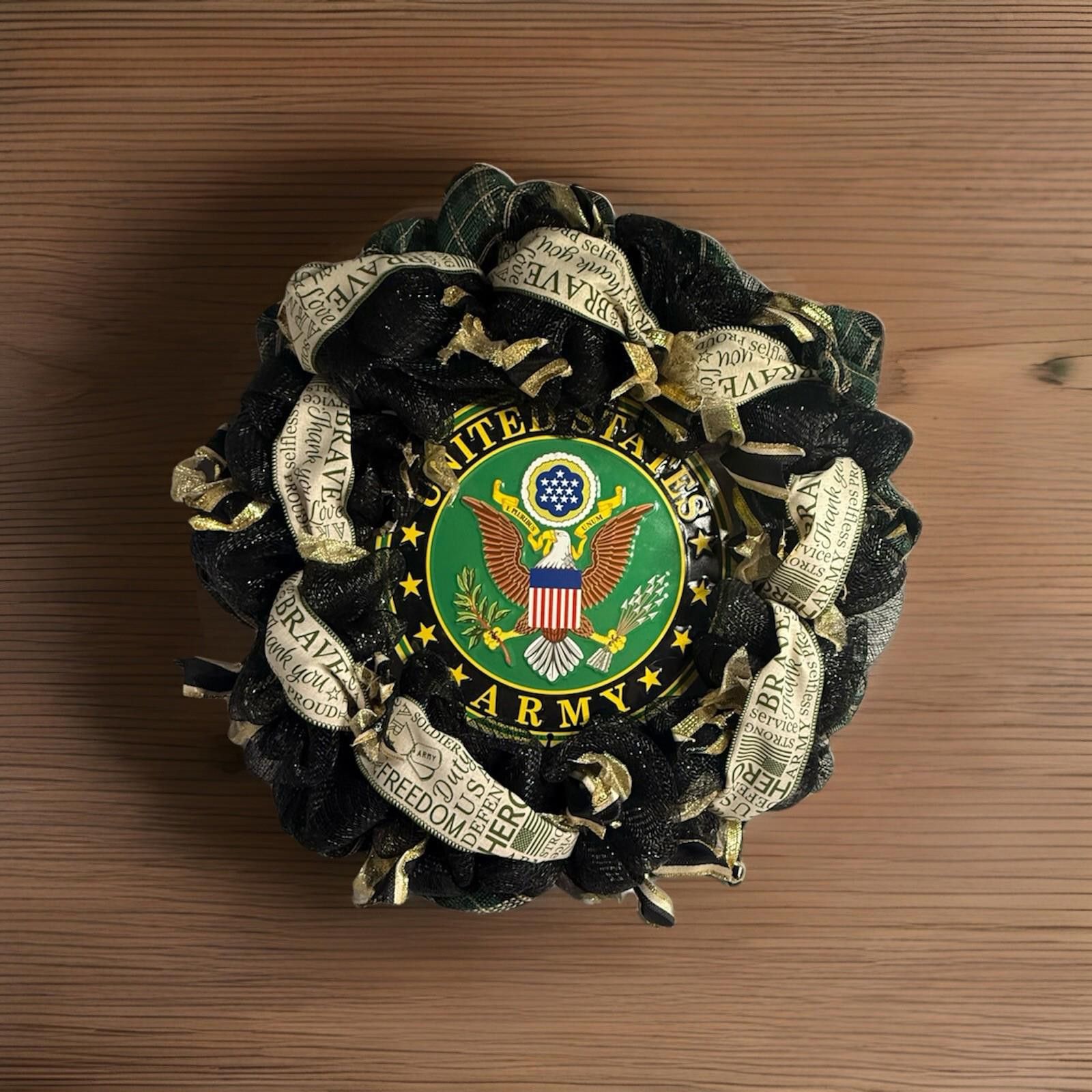 Handmade Officially Licensed ARMY Veteran Eagle Patriotic MetalWreath Size ONE SIZE - 1 Thumbnail