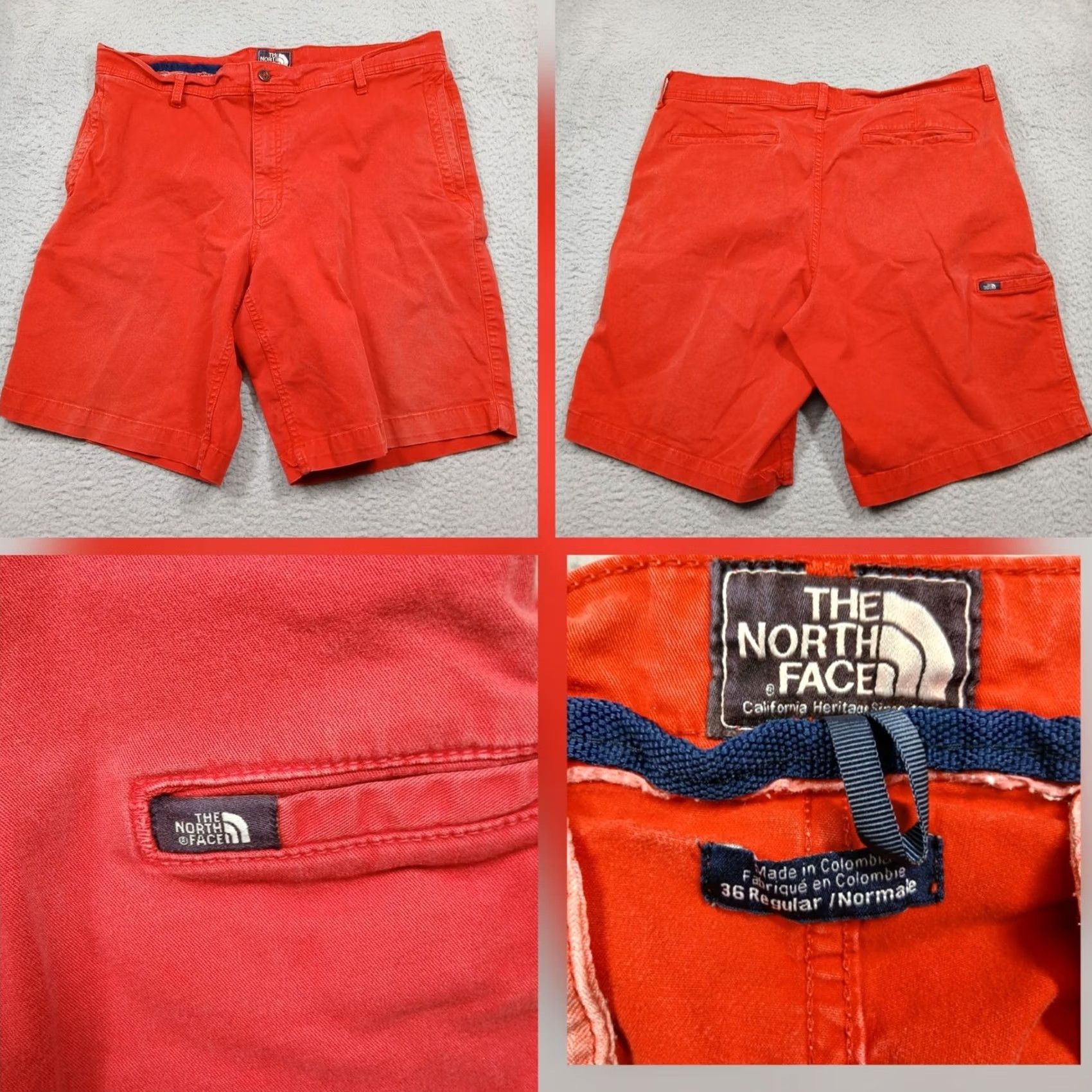 The North Face VINTAGE The North Face Red Chino Shorts Mens 36 Cotton Casual Outdoor Size US 36 / EU 52 - 2 Thumbnail