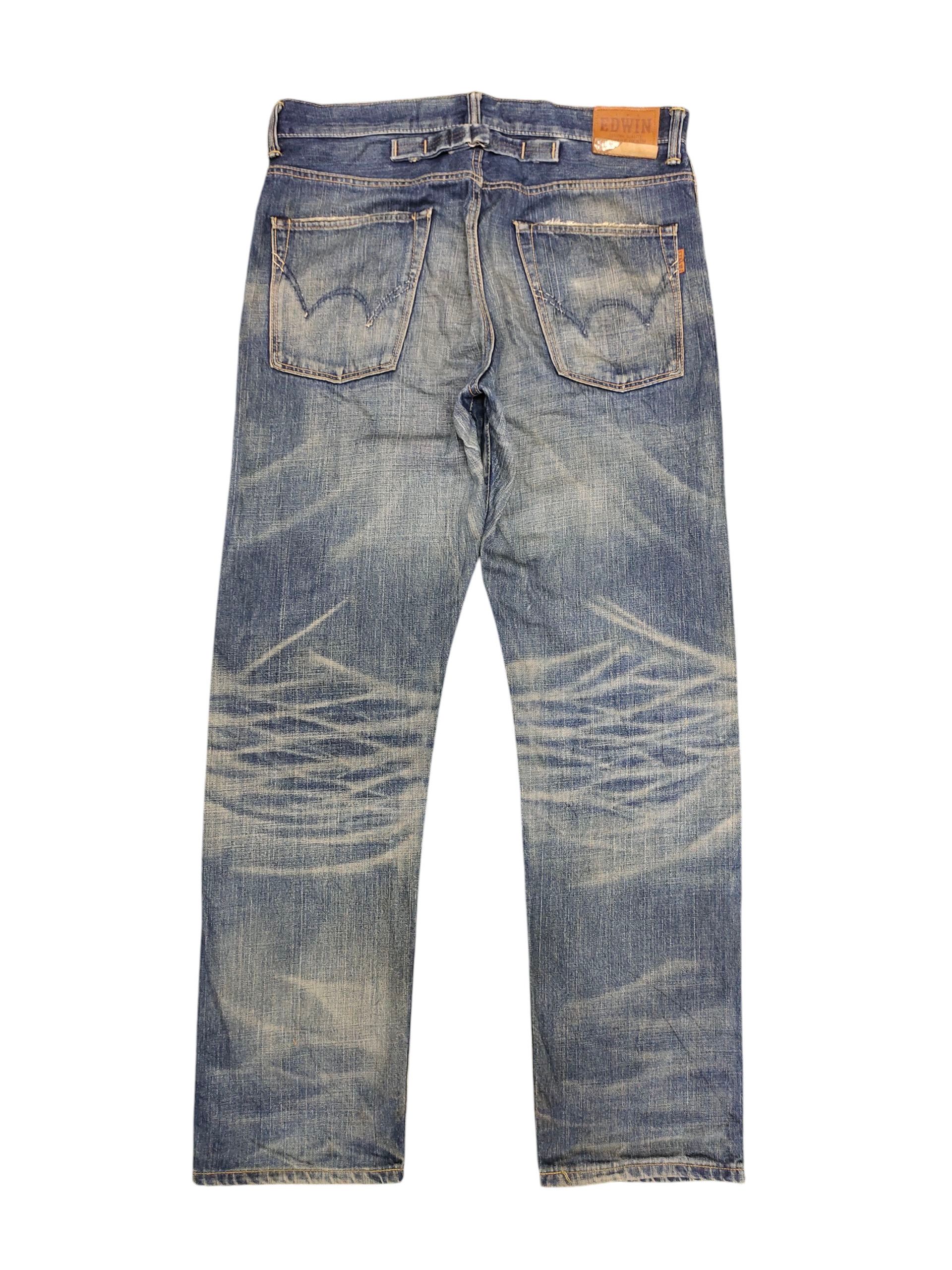Kapital Vintage Edwin 505Z Selvage Clawmark Distress Denim Jeans Size US 35 - 8 Thumbnail