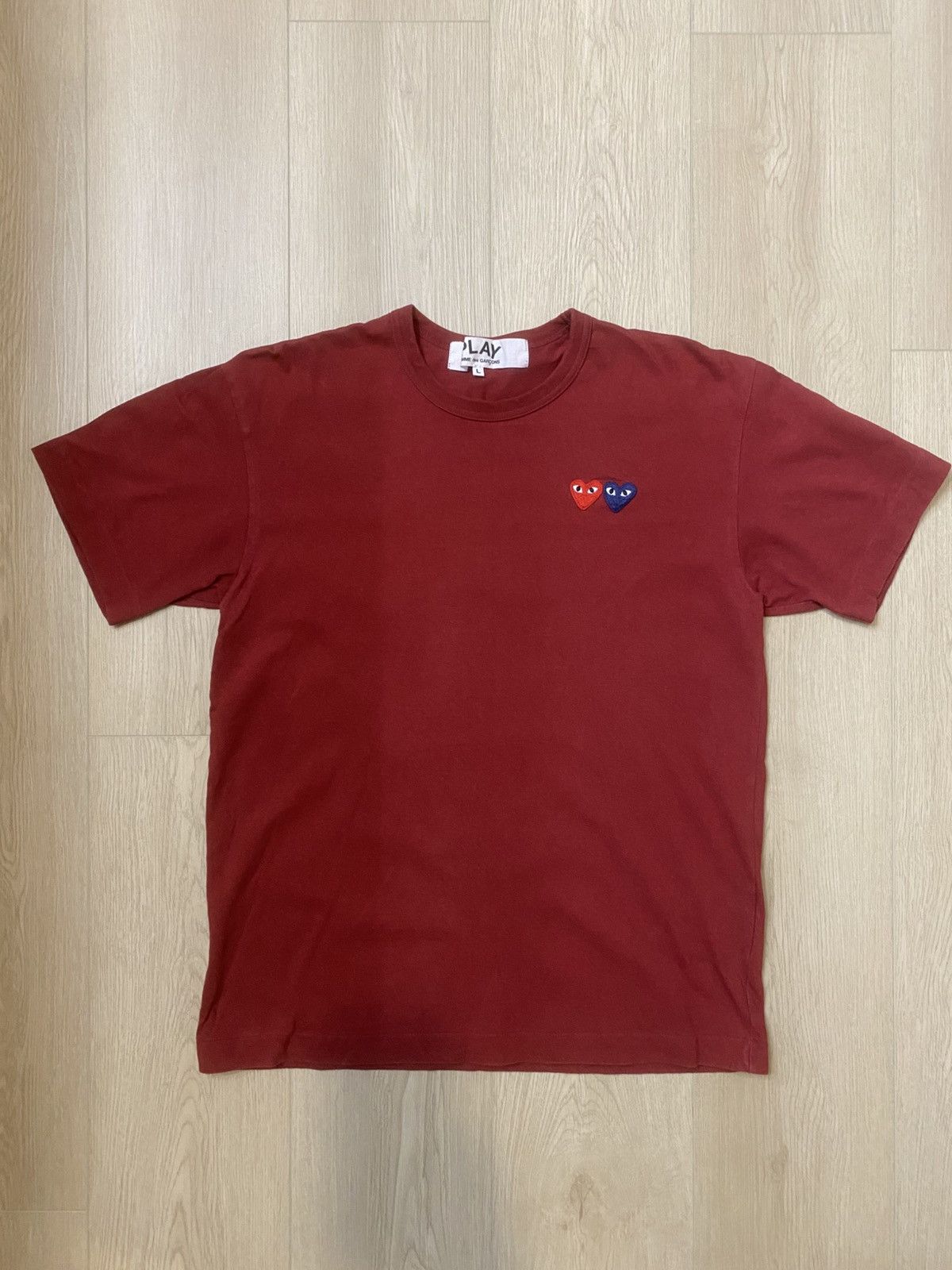 Comme des Garcons PLAY Commes des Garcon Double Heart Tee Size US M / EU 48-50 / 2 - 1 Thumbnail