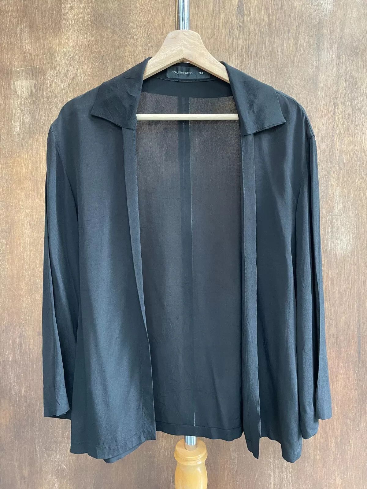 Yohji Yamamoto +Noir Black Rayon Cardigan