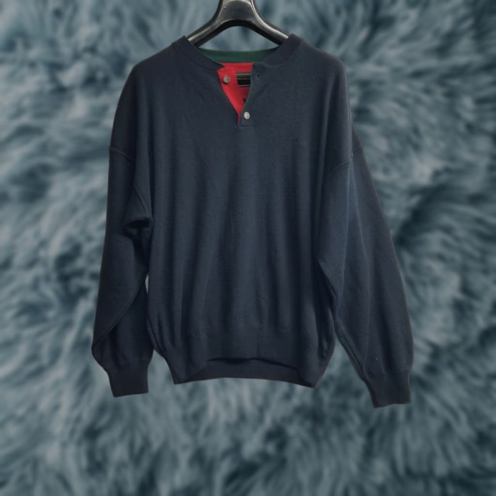 Vintage VINTAGE Bison Club Sweater Merino Wool Blend Pullover Blue Adult XL Mens Crew Neck Long Sleeve Size US XL / EU 56 / 4 - 1 Thumbnail