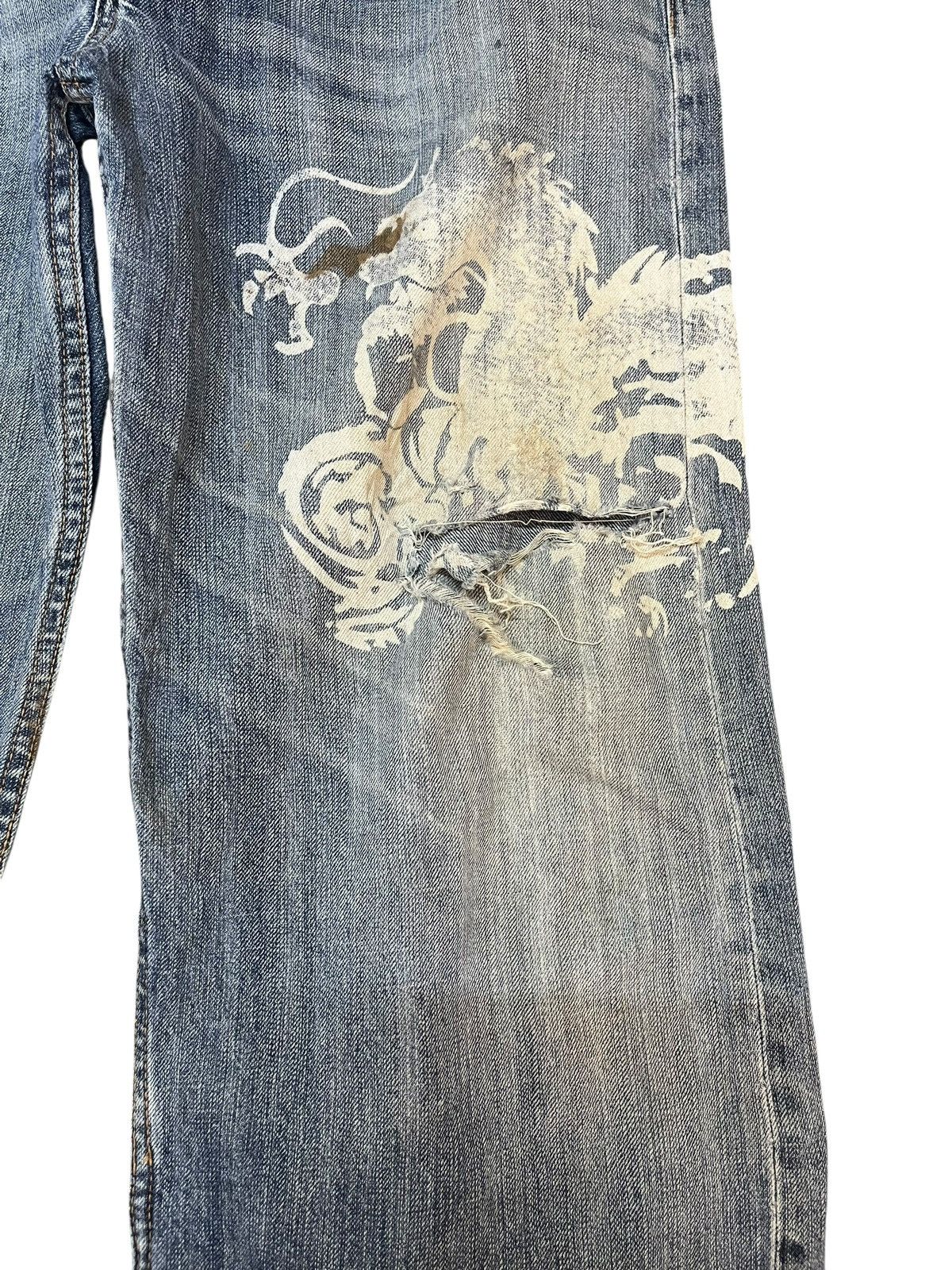 Hysteric Glamour Vintage Japanese Brand Karakuri Tamashi Dragon Printed Denim Size US 35 - 4 Thumbnail