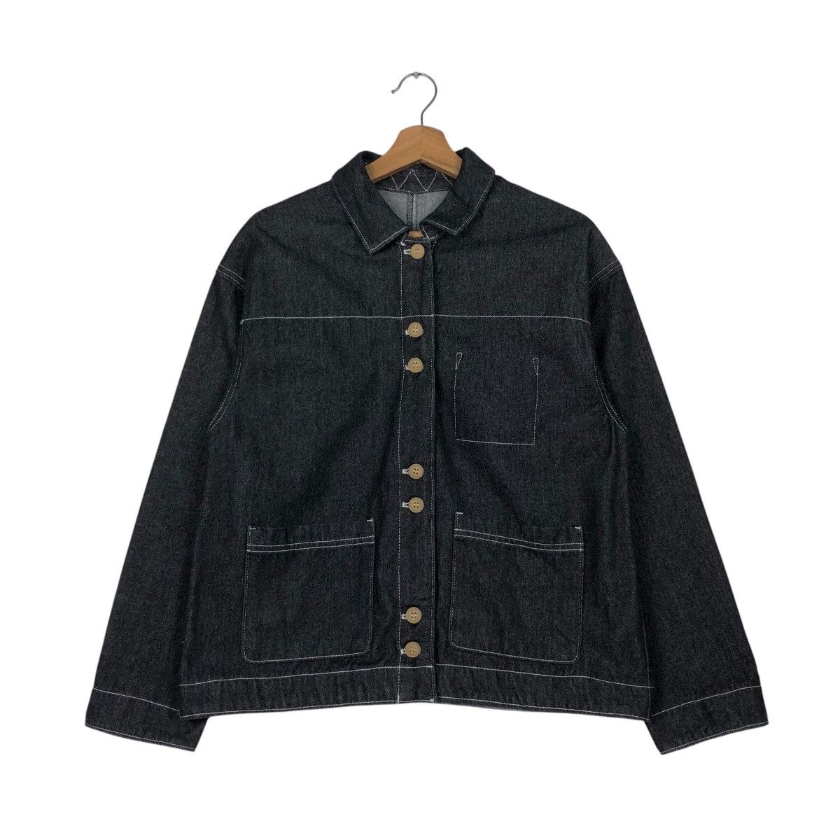 Japanese Brand 📌Vintage Denim Jacket Pou Dou Dou Trucker Issey Miyake Size US M / EU 48-50 / 2 - 2 Thumbnail