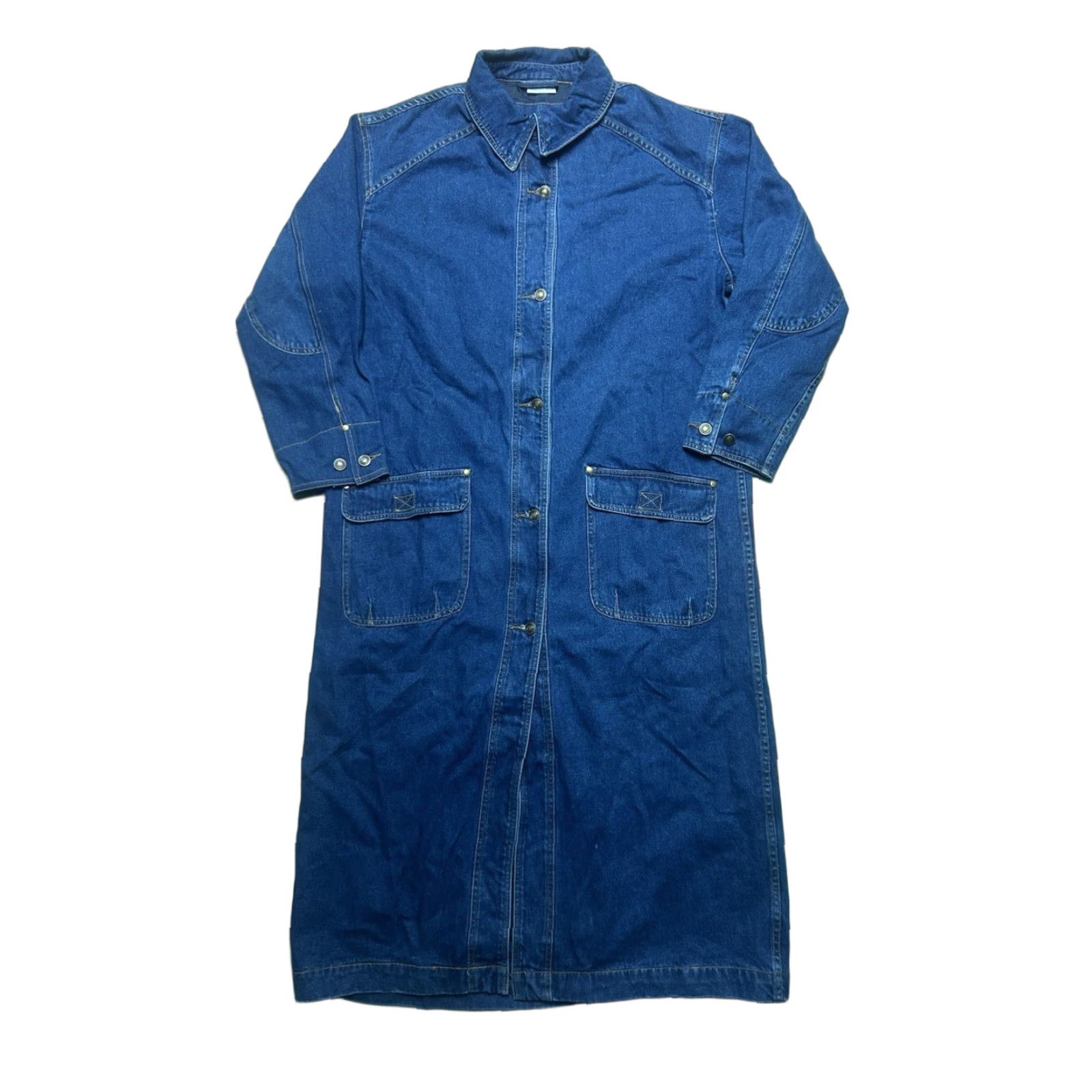 Denime VINTAGE Long Denim Duster Trench Coat Jacket Western Boho Steampunk Women’s sz 8 Jacket Coat Denim Blue Women 8 Men’s Women’s? Size M / US 6-8 / IT 42-44 - 1 Thumbnail