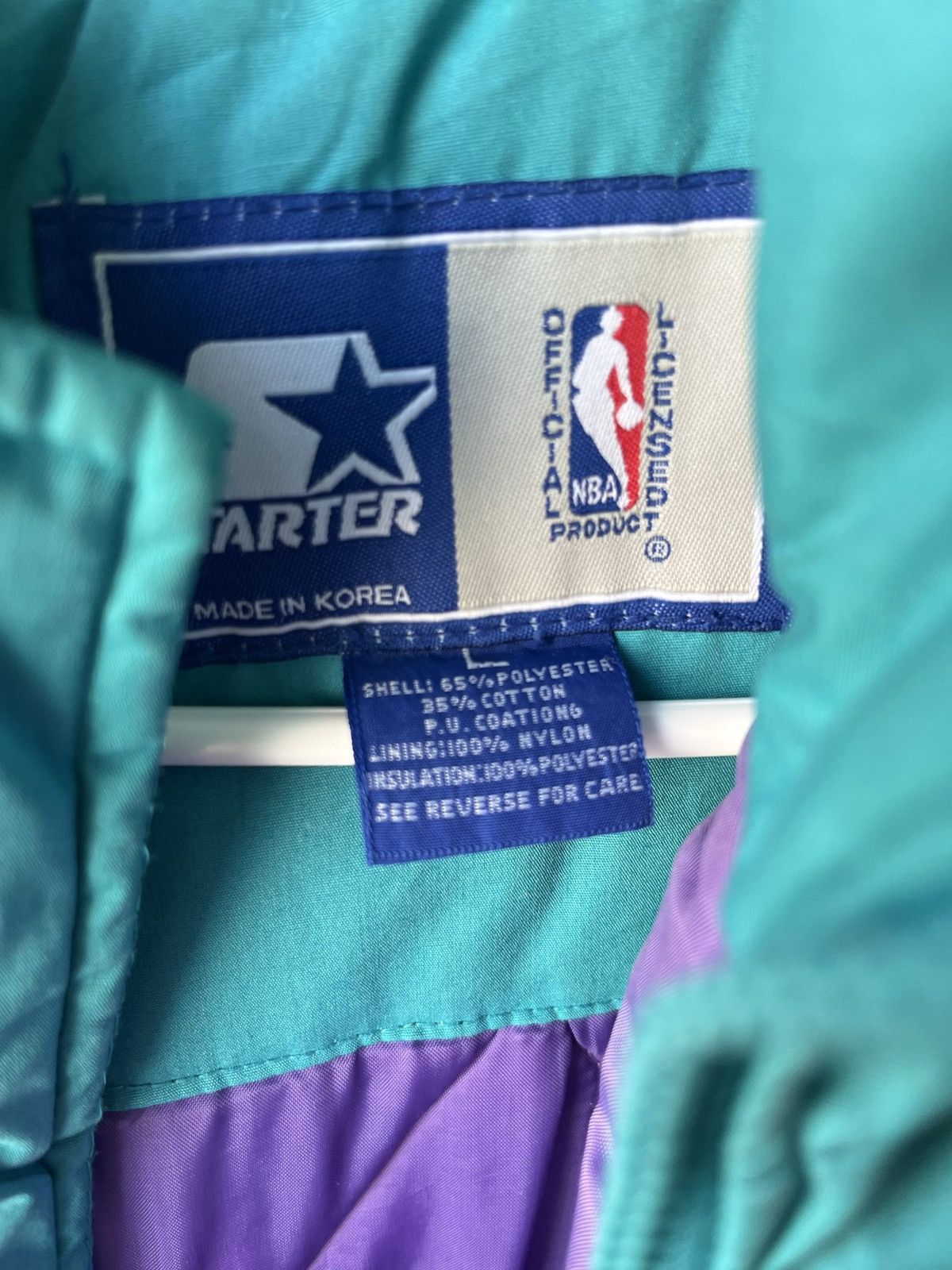 Starter VINTAGE Starter Charlotte Hornets Big Shot Jacket Size L Size US L / EU 52-54 / 3 - 3 Thumbnail