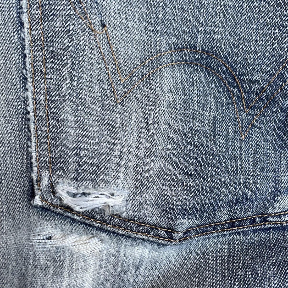 Edwin 🔥Vintage Edwin Orange Tab Washed Ripped Distress Denim Jeans Size US 34 / EU 50 - 10 Thumbnail