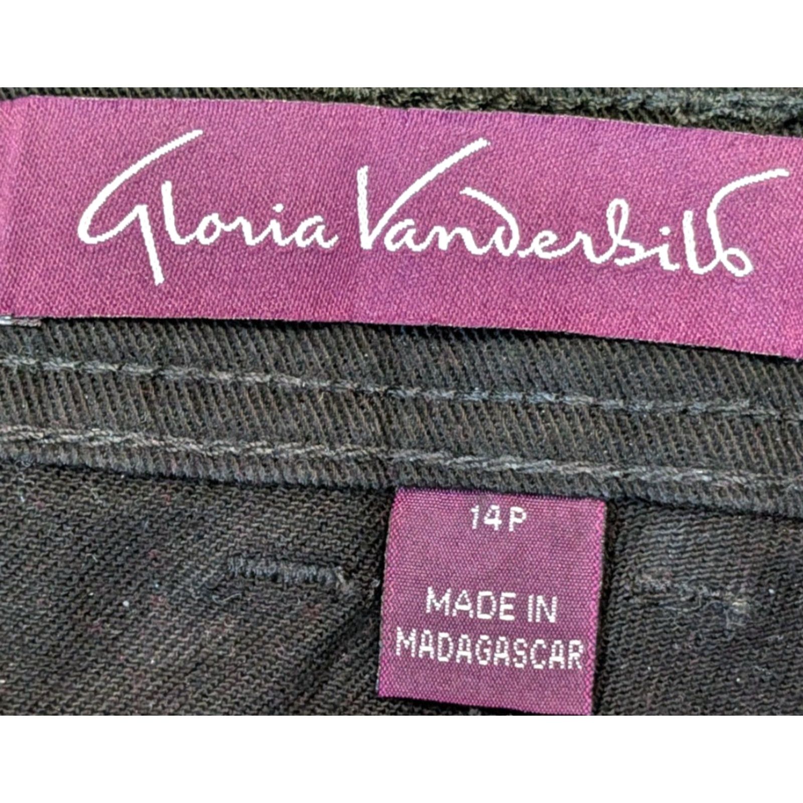Gloria Vanderbilt Gloria Vanderbilt Amanda Classic Fit 14P Petite Stretch Jeans Womens Black 5-Pocket Design Zipper Button Tapered Size 36" / US 14 / IT 50 - 7 Thumbnail