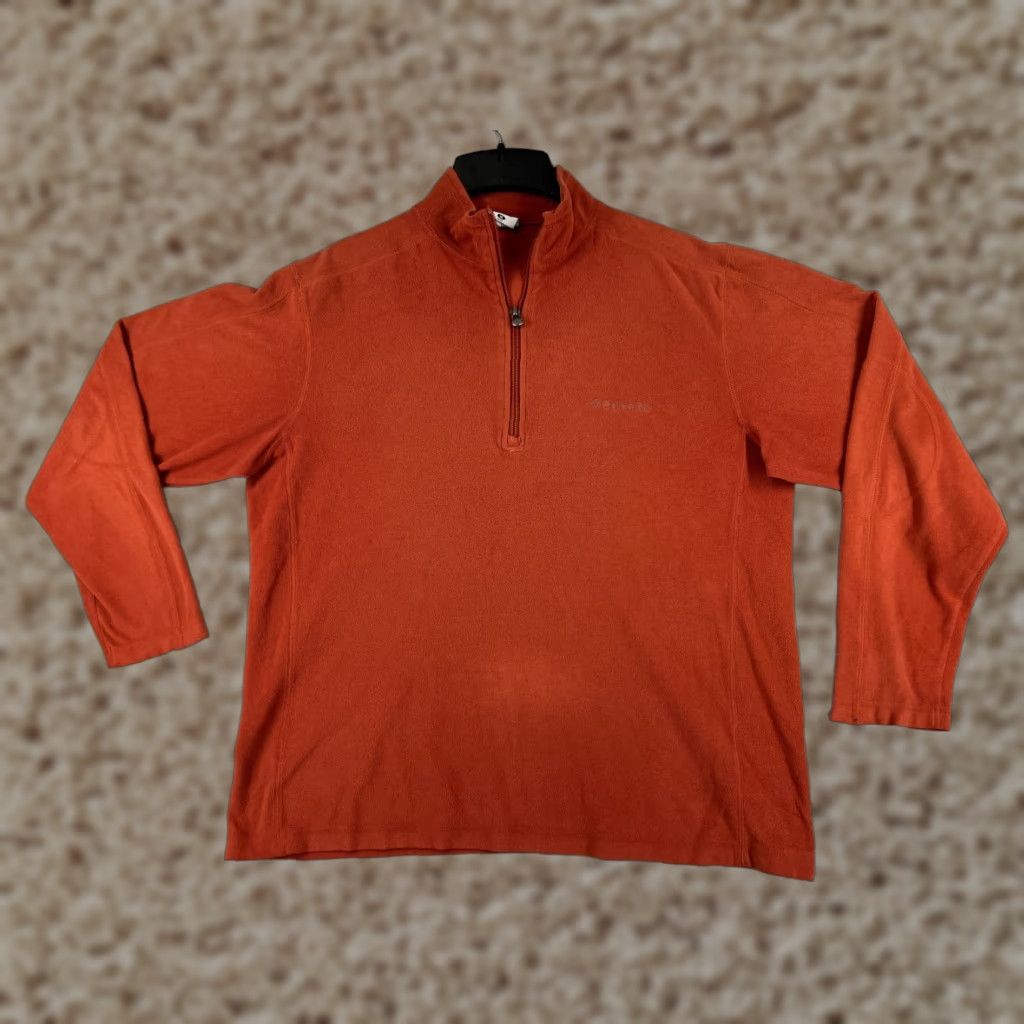 Vintage Columbia Sweater Men Medium Orange Pullover 1/4 Zip Polyester Fleece Mock Neck Size US M / EU 48-50 / 2 - 1 Thumbnail