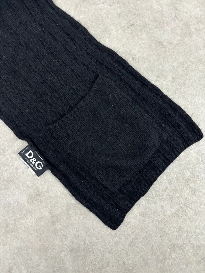 Dolce & Gabbana AW2003 Dolce & Gabbana Black Wool Pocket Scarf Size ONE SIZE - 5 Thumbnail