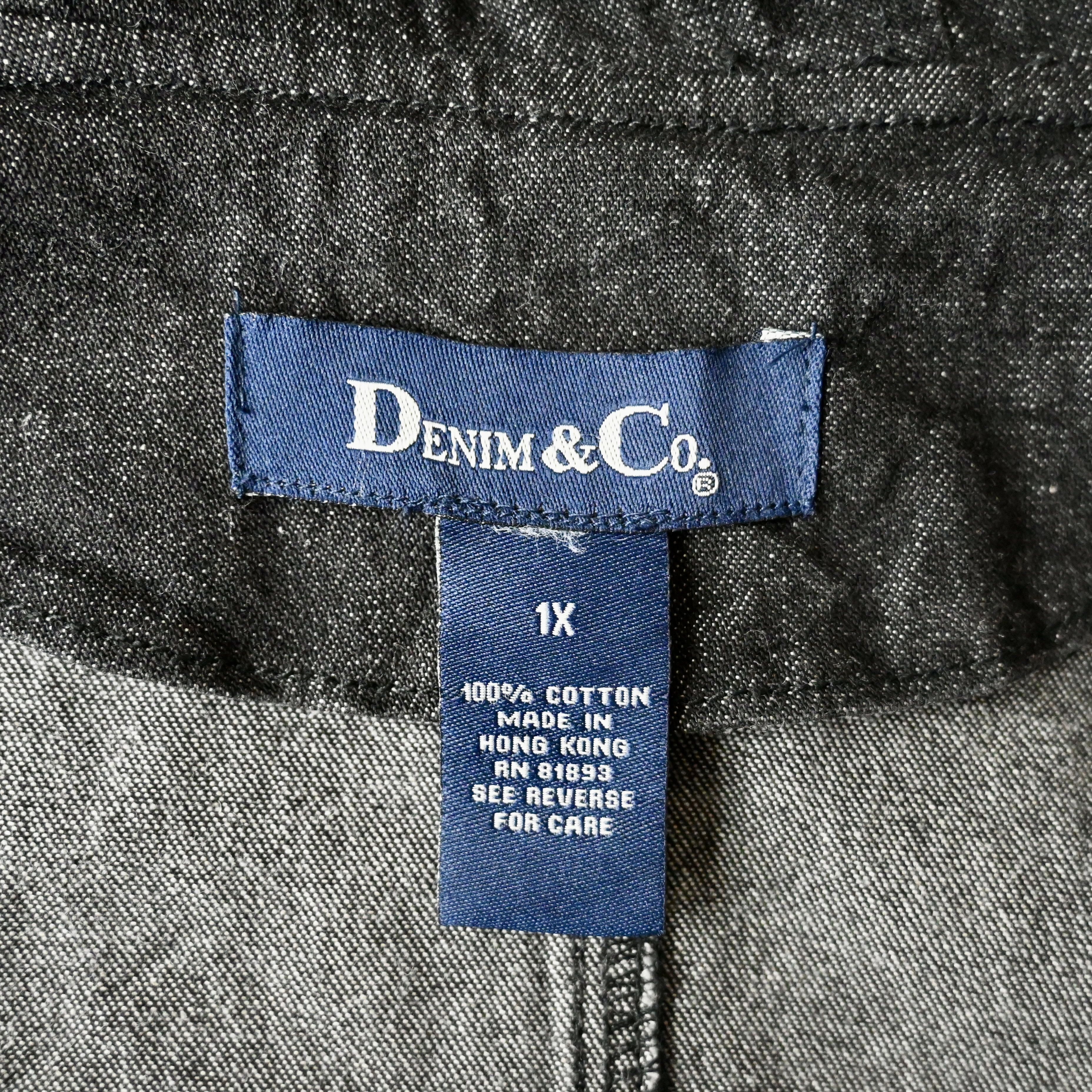 Denim & Co. 1990s Denim & Co black denim duffle coat, size 1X Size US L / EU 52-54 / 3 - 10 Thumbnail