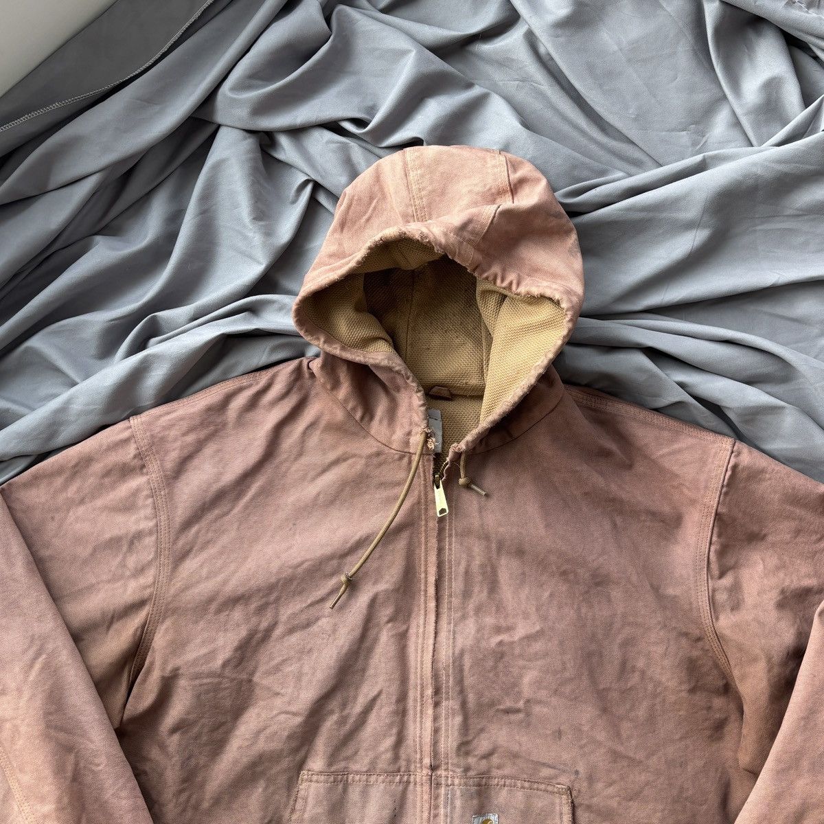 Carhartt × Vintage Vintage Carhartt Hooded Detroit Jacket Rust Clay Thermal 90s Size US XL / EU 56 / 4 - 12 Thumbnail