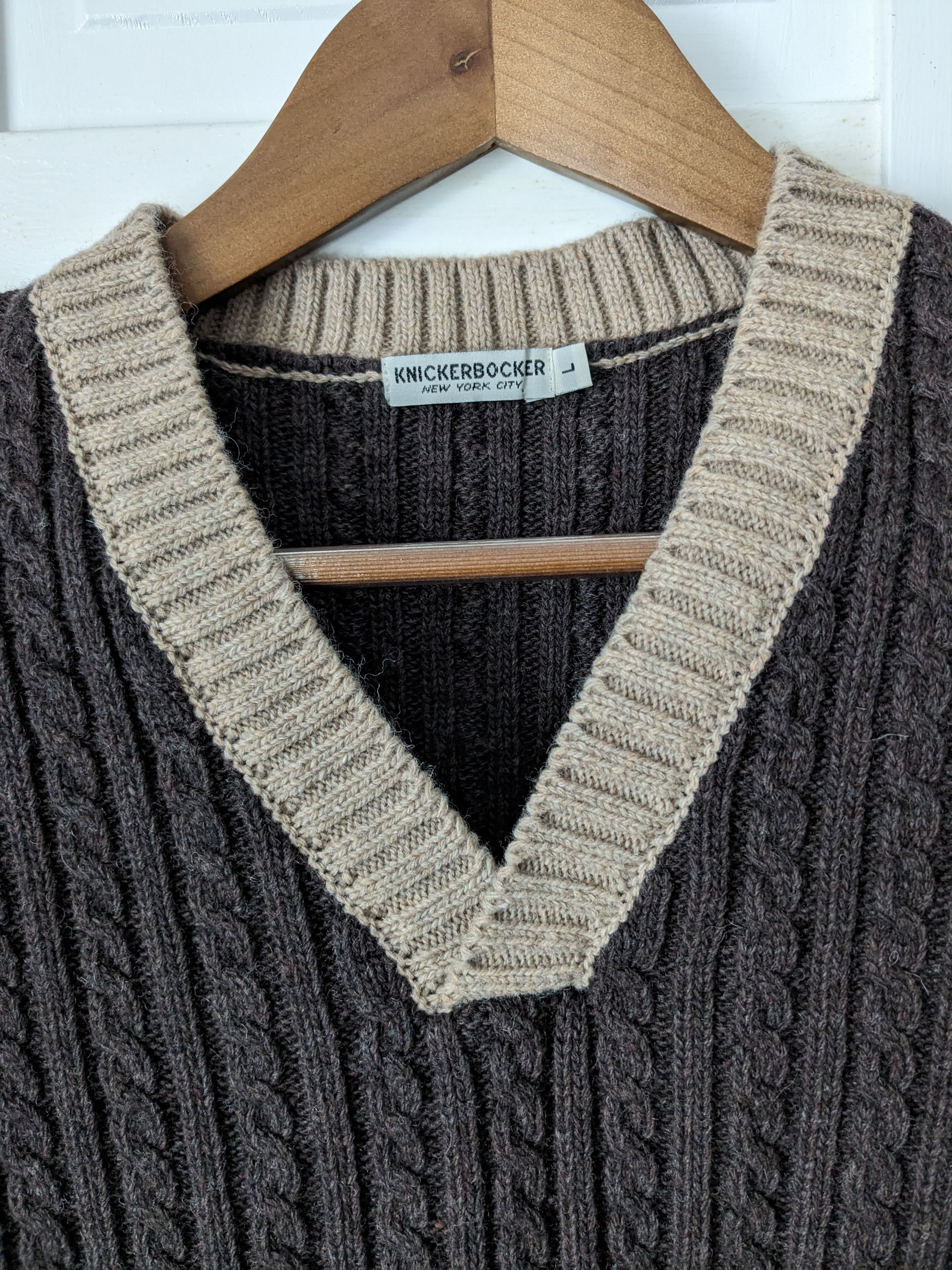 Knickerbocker Mfg Co Wool blend cable knit sweater vest Size US L / EU 52-54 / 3 - 3 Thumbnail