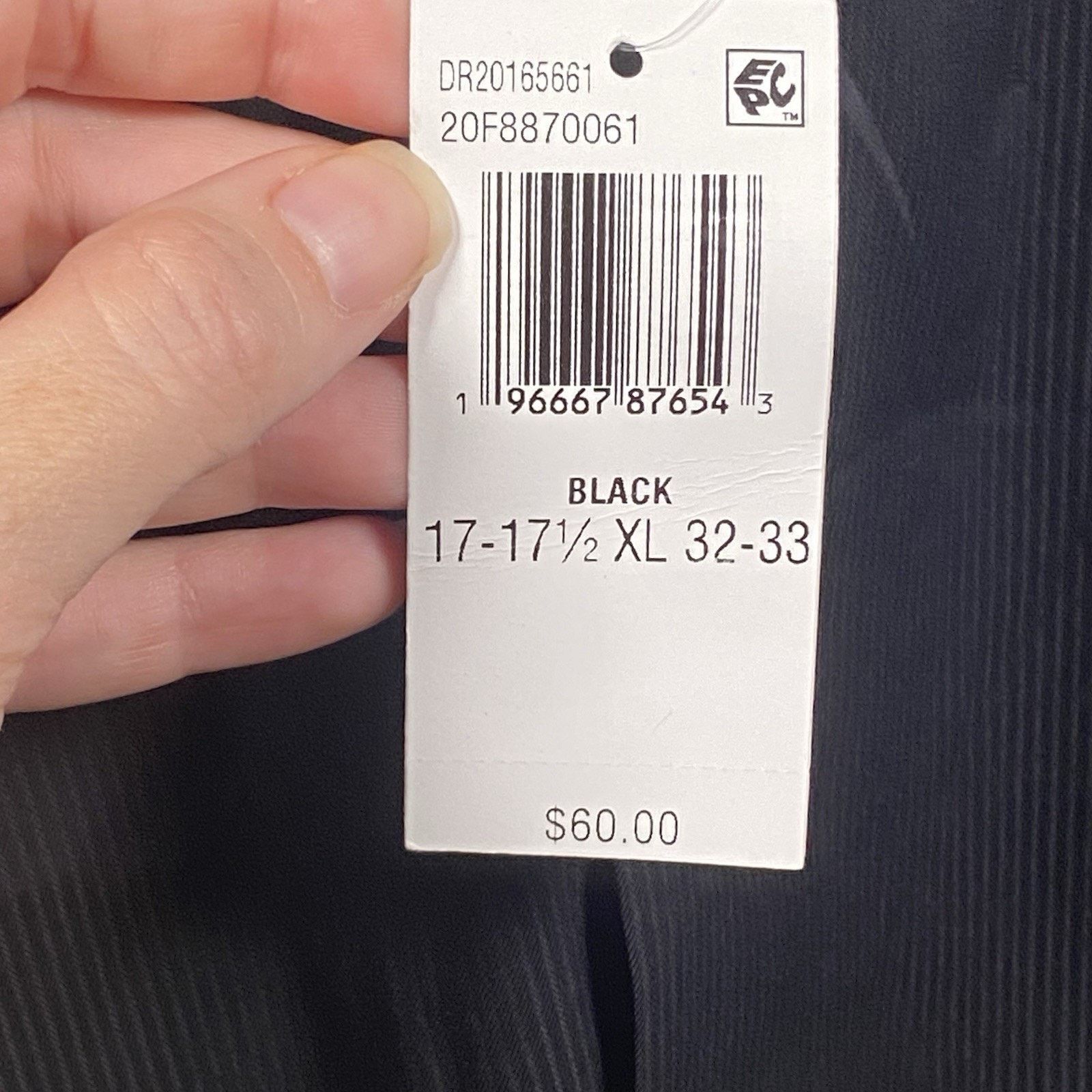 Van Heusen Van Heusen Shirt Mens XL 17-17.5 Black Everyday Defense Size US XL / EU 56 / 4 - 7 Thumbnail