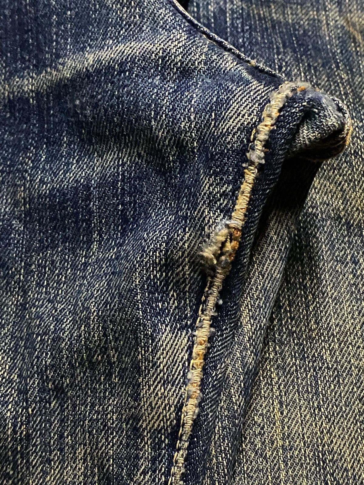 The Real McCoy's Vintage Joe Mccoy Mud Wash Selvedge Distressed Baggy Jeans Size US 33 - 11 Thumbnail