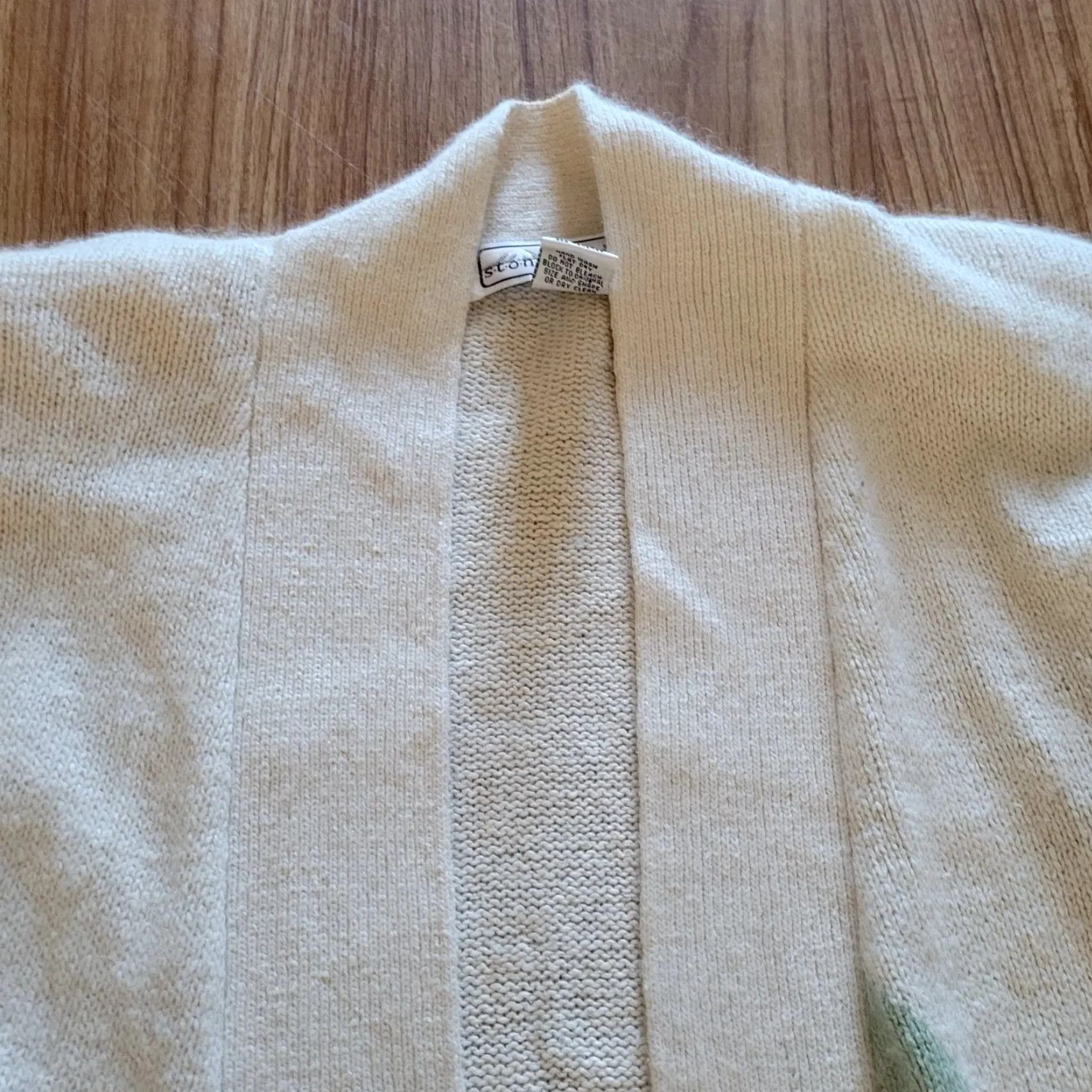 Vintage Stone Canyon Cardigan Sweater Womens Medium White Argyle Angora Silk 80s Size M / US 6-8 / IT 42-44 - 3 Thumbnail