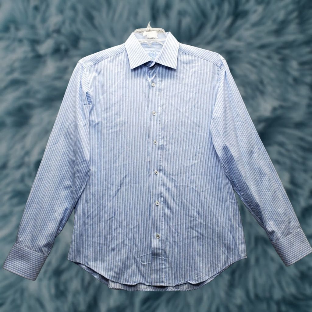 BUGATCHI Bugatchi Uomo Shirt Mens M Multi Striped Shaped Fit Long Sleeve Collar Button Up Size US M / EU 48-50 / 2 - 1 Thumbnail