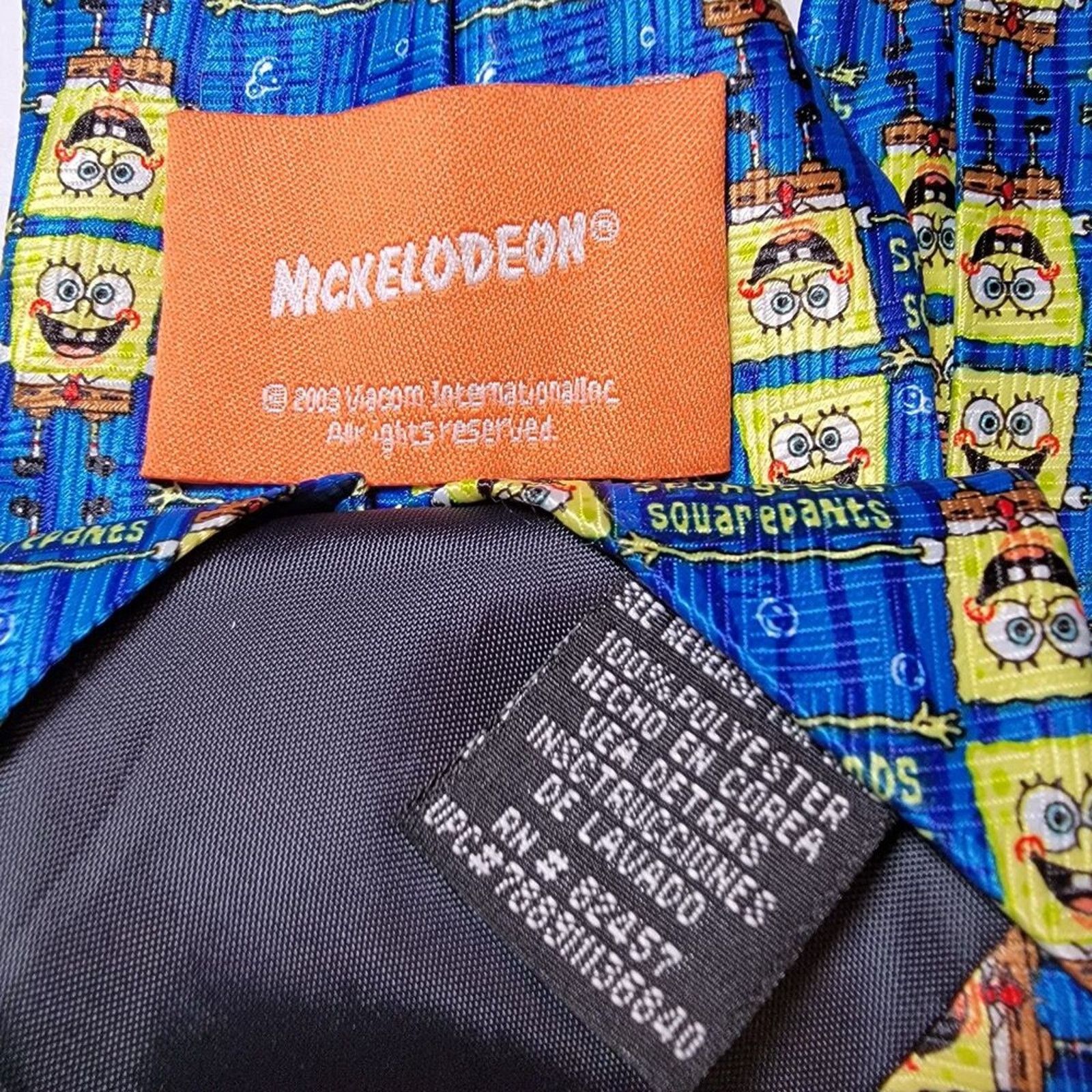 Nickelodeon Nickelodeon Tie Navy Blue Sponge Bob Square Pants Size ONE SIZE - 4 Thumbnail
