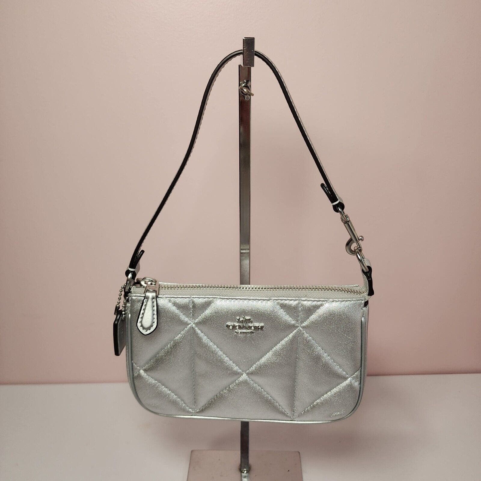 image of Coach Cm250 Nolita 19 Silver Metallic Puffy Diamond Quilting, Women's