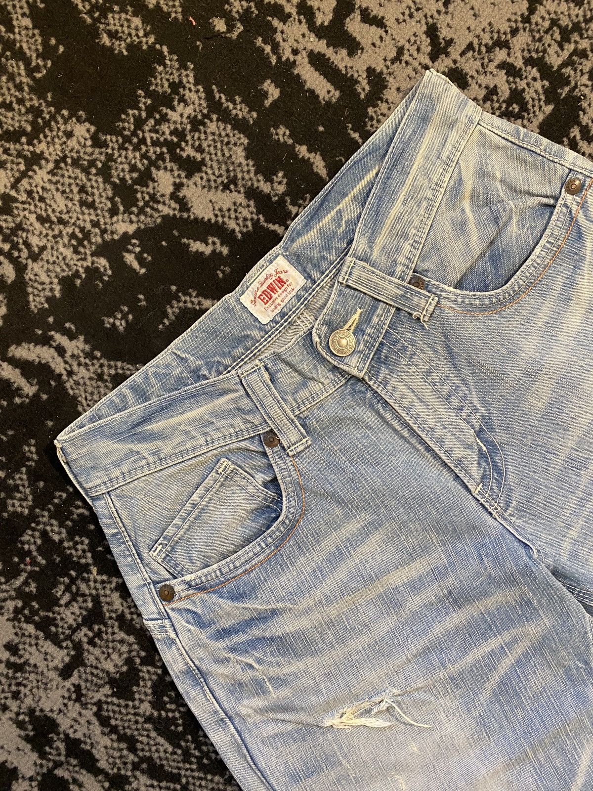 Edwin Edwin Japanese Brand Washed Patchwork Denim Jeans Size US 30 / EU 46 - 3 Thumbnail