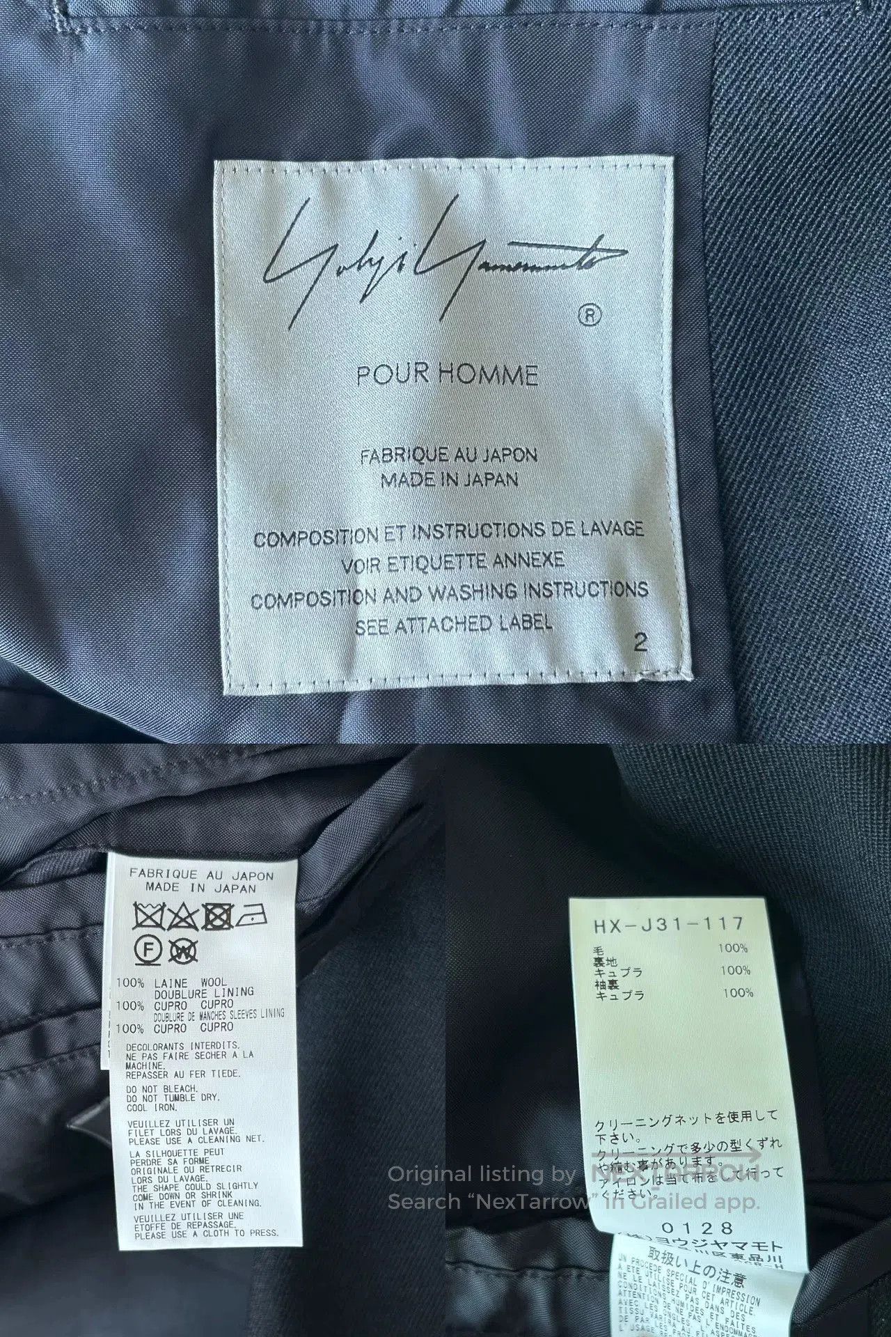 Yohji Yamamoto Yohji Yamamoto Black Suit with Statements. Size US S / EU 44-46 / 1 - 9 Thumbnail