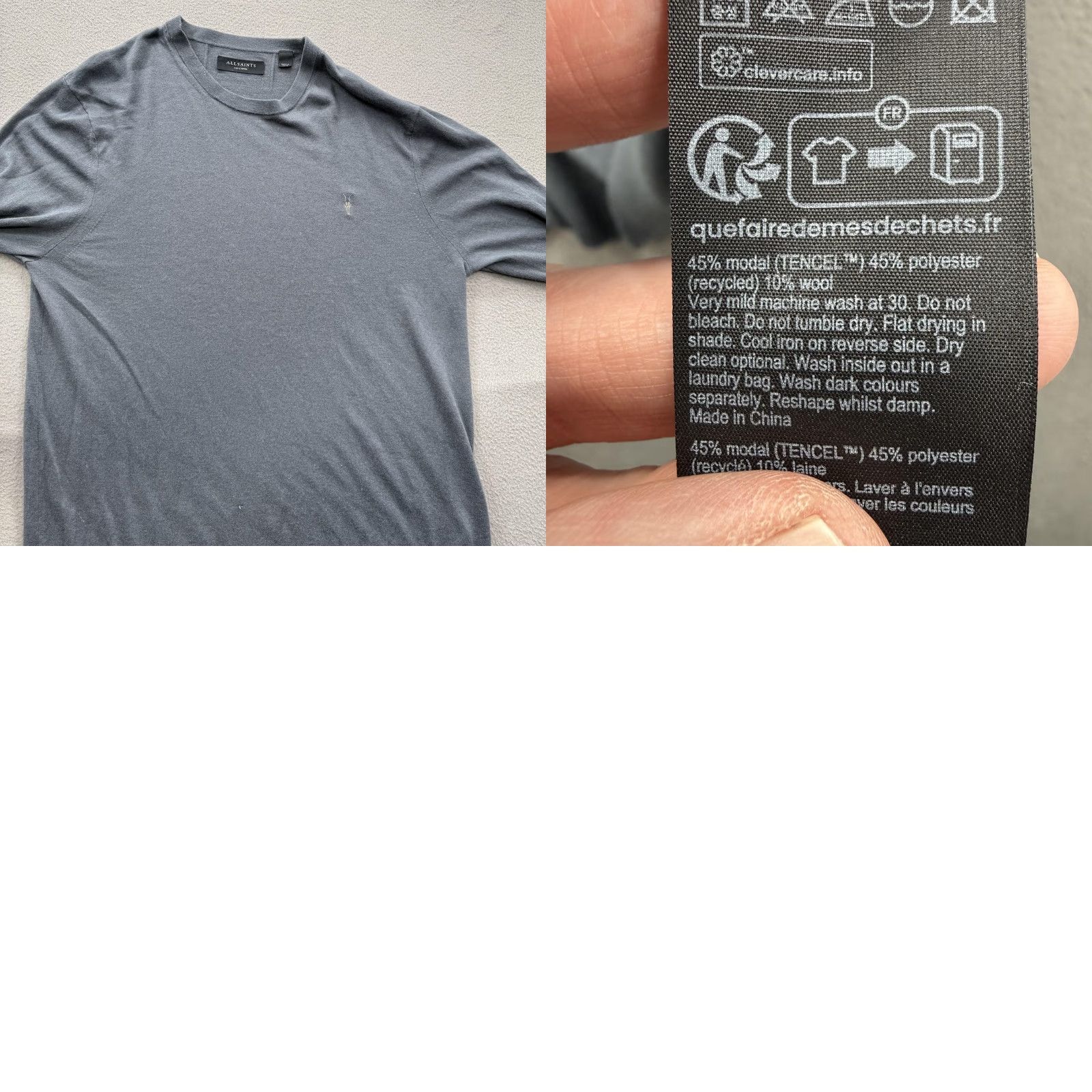 Allsaints AllSaints Sweater Mens 2XL Gray Crewneck Lightweight Modal Wool Knit Pullover Size US XXL / EU 58 / 5 - 8 Thumbnail