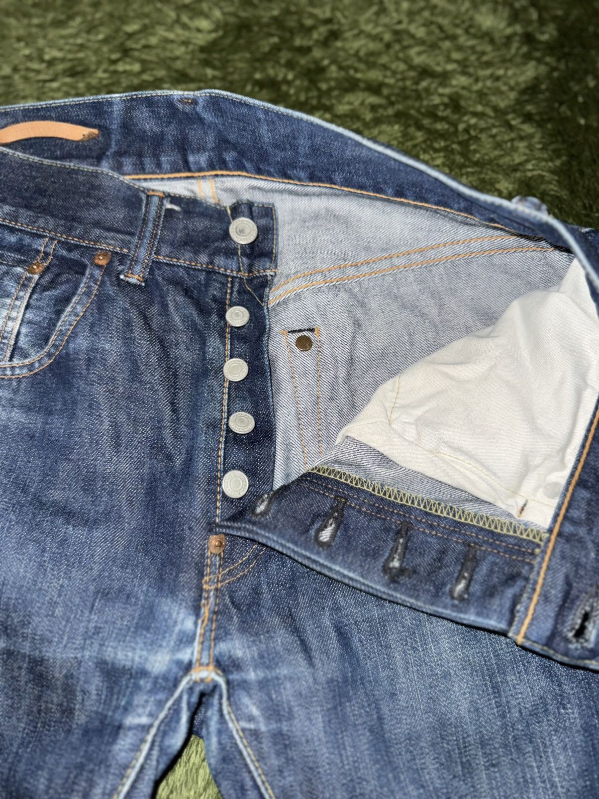 MasterPiece Masterpiece Made in Japan Button-Fly Selvedge Denim Pants Size US 27 - 3 Thumbnail