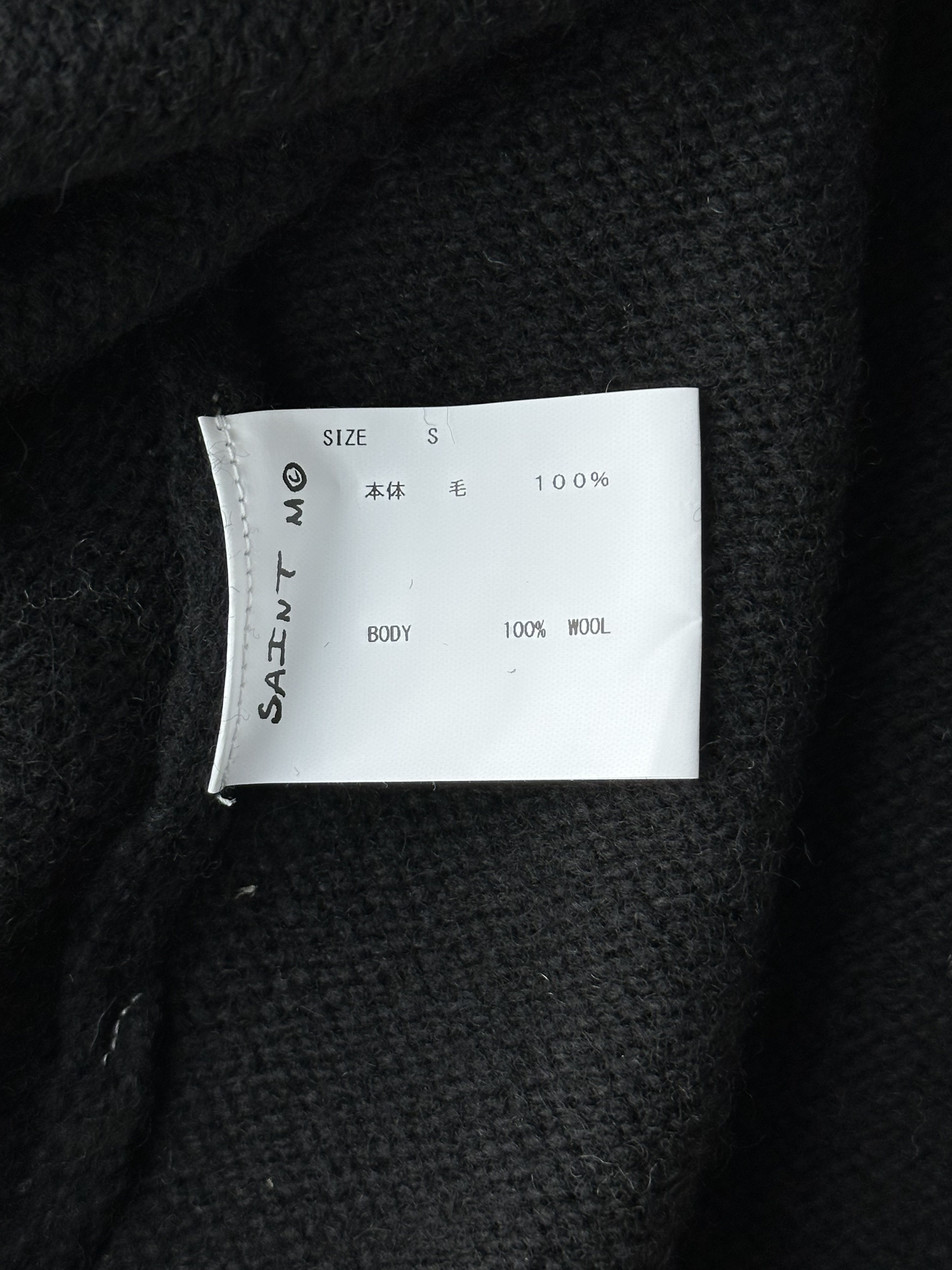 Saint Michael Saint Michael Black & White CLF Embroidered Wool Sweater Size US S / EU 44-46 / 1 - 4 Thumbnail