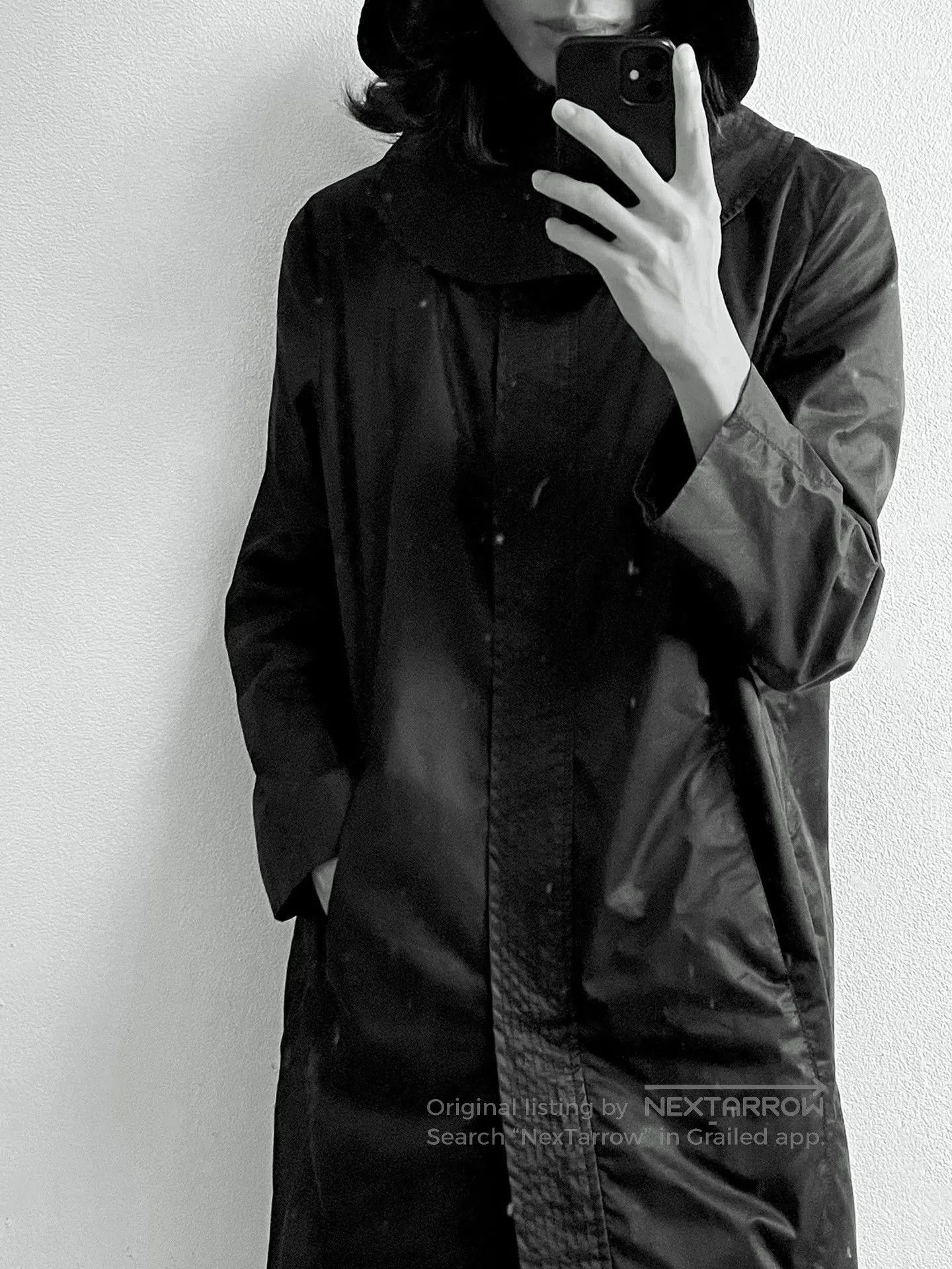 Helmut Lang Black Hooded Long Coat Size S. Size US S / EU 44-46 / 1 - 4 Thumbnail