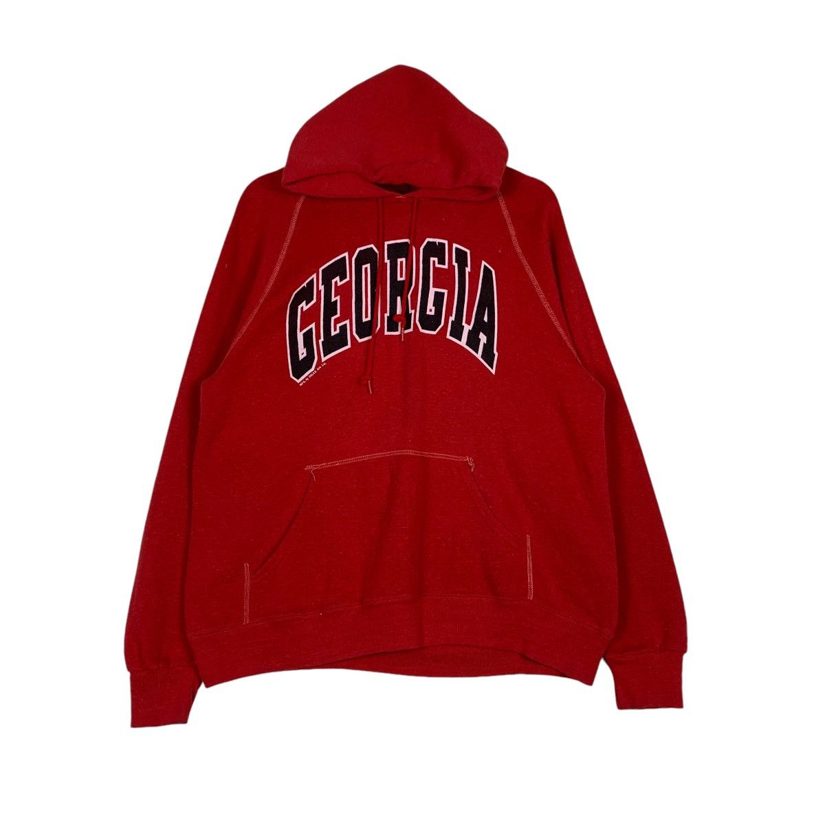 Vintage BASSETT WALKER Georgia Big Logo Pullover Hoodies #1218-C55 Size US L / EU 52-54 / 3 - 1 Thumbnail