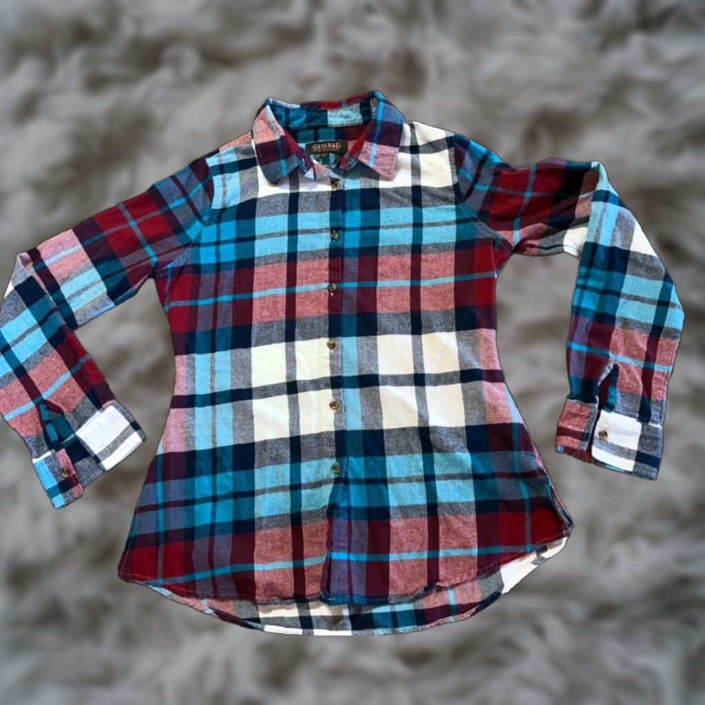 Vintage Shyanne Women's Shirt Small Plaid Red White Blue Long Sleeve Western Button-Up Collared Size S / US 4 / IT 40 - 1 Thumbnail