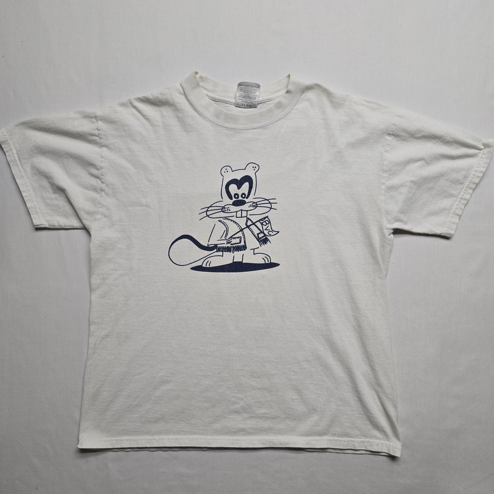 Jerzees Vintage School Beaver Shirt Jerzees L White PVC Mascot Tee Size US L / EU 52-54 / 3 - 1 Thumbnail
