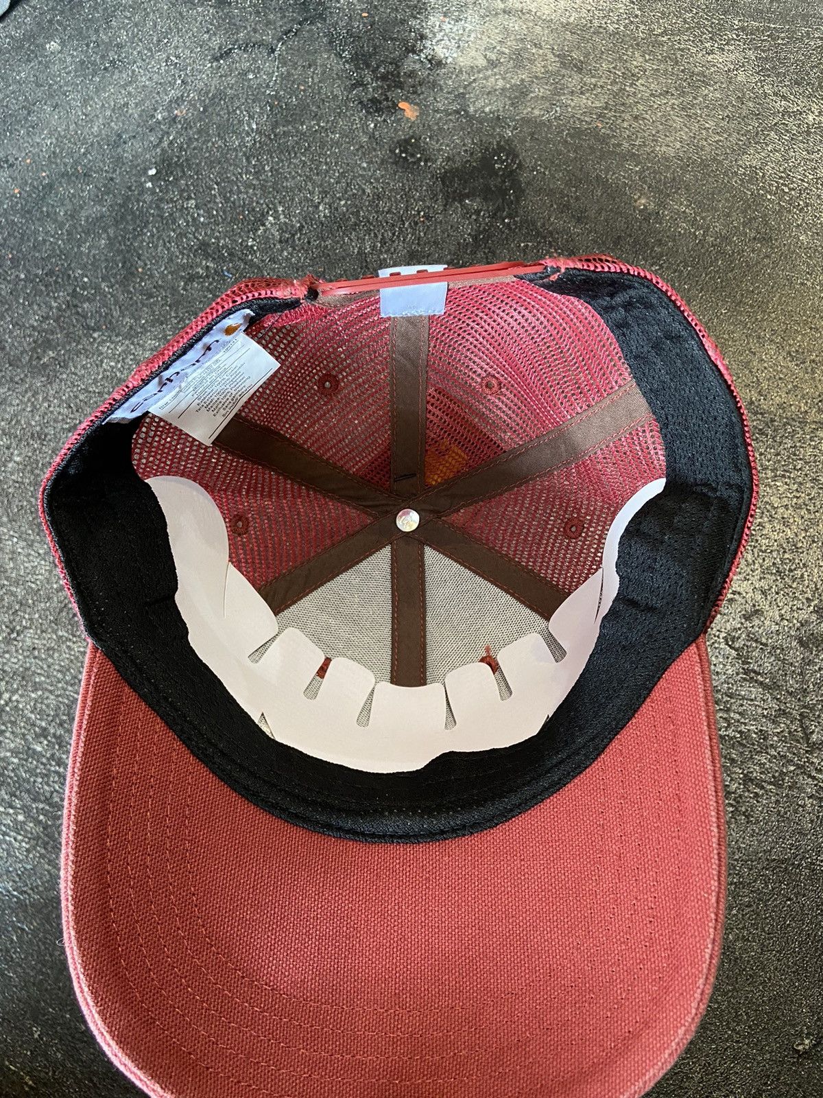 Carhartt × Carhartt Wip Carhartt Mesh Logo Trucker Cap Barn Red Size ONE SIZE - 4 Thumbnail