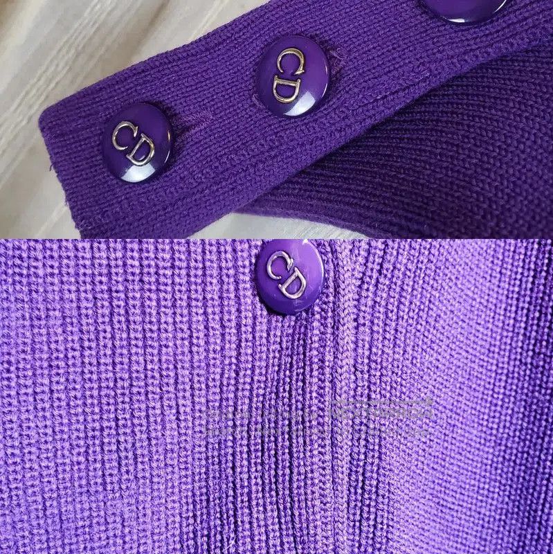 Dior Dior Purple Long Sleeve Cardigan for Women . Size L / US 10 / IT 46 - 7 Thumbnail