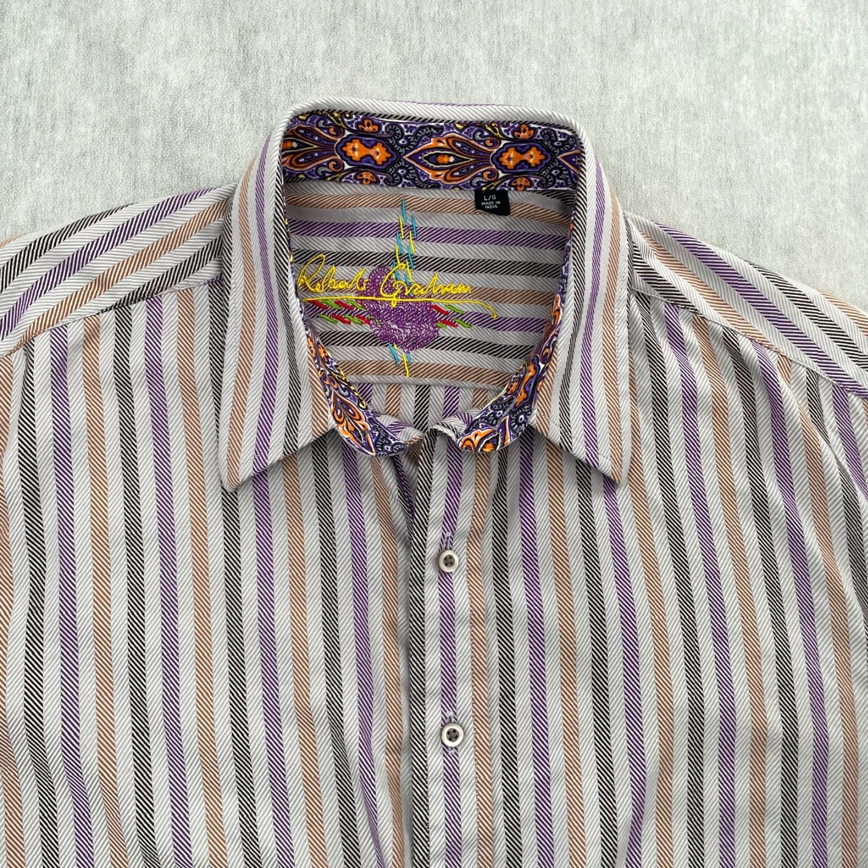 Robert Graham Robert Graham Colorful Striped Button-Up Shirt Adult Large Long Sleeve Mens L Size US L / EU 52-54 / 3 - 4 Thumbnail