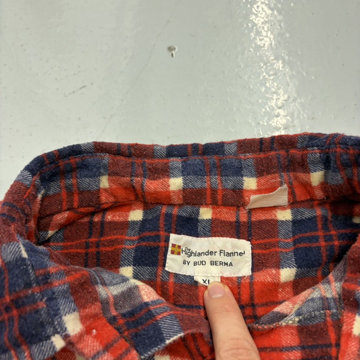 Other Vintage 80s Bud Berma Red/Blue Plaid Cotton Flannel Size US XL / EU 56 / 4 - 3 Thumbnail